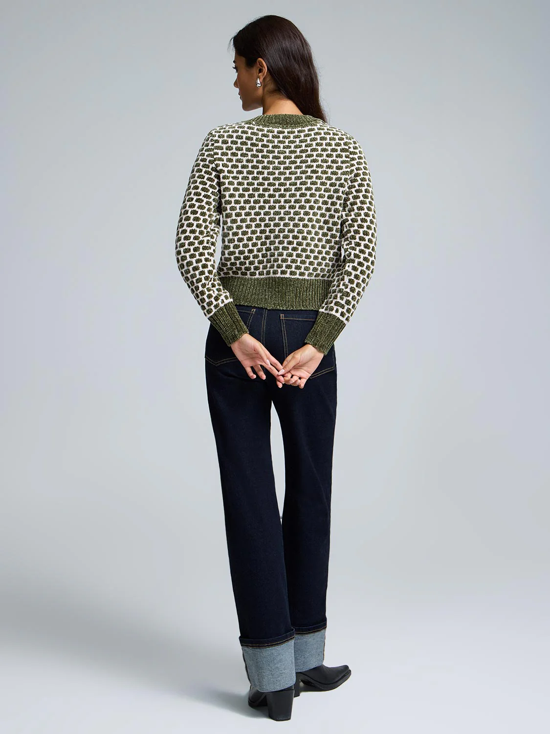 Chenille Jacquard Cardigan - Image 8