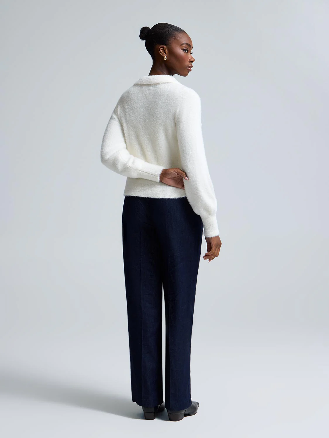 Zip-Front Fuzzy Cardigan - Image 8