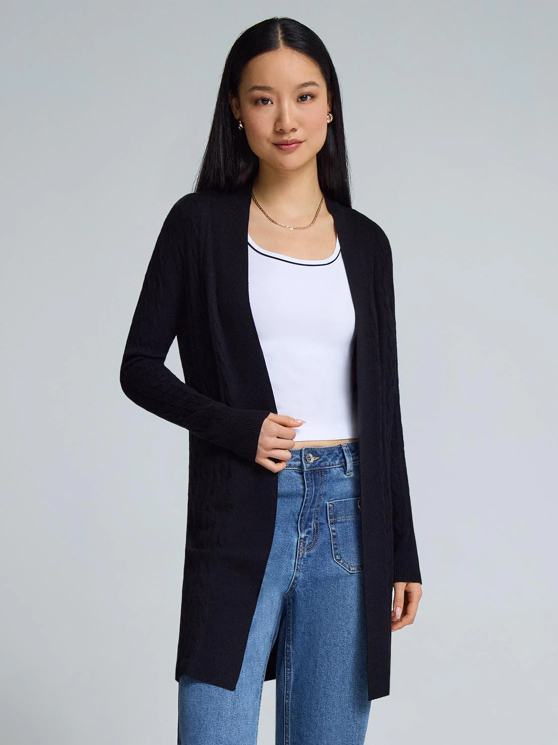Mini Cable Long Cardigan - Image 7