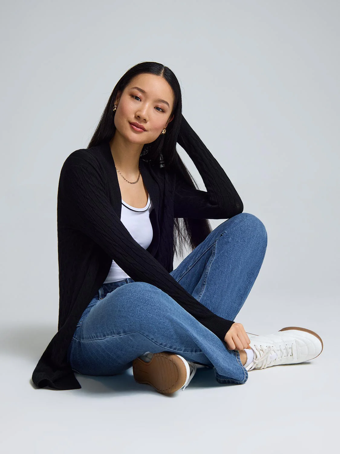 Mini Cable Long Cardigan - Image 8