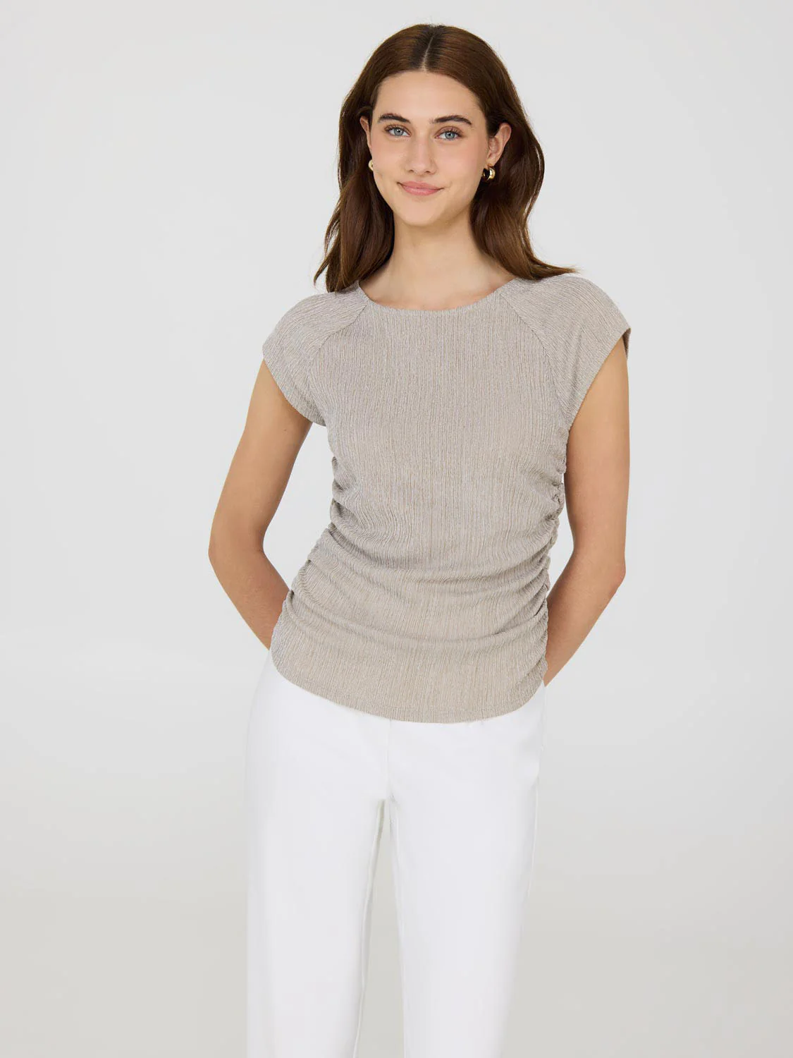 Cap Sleeve Ruched Top