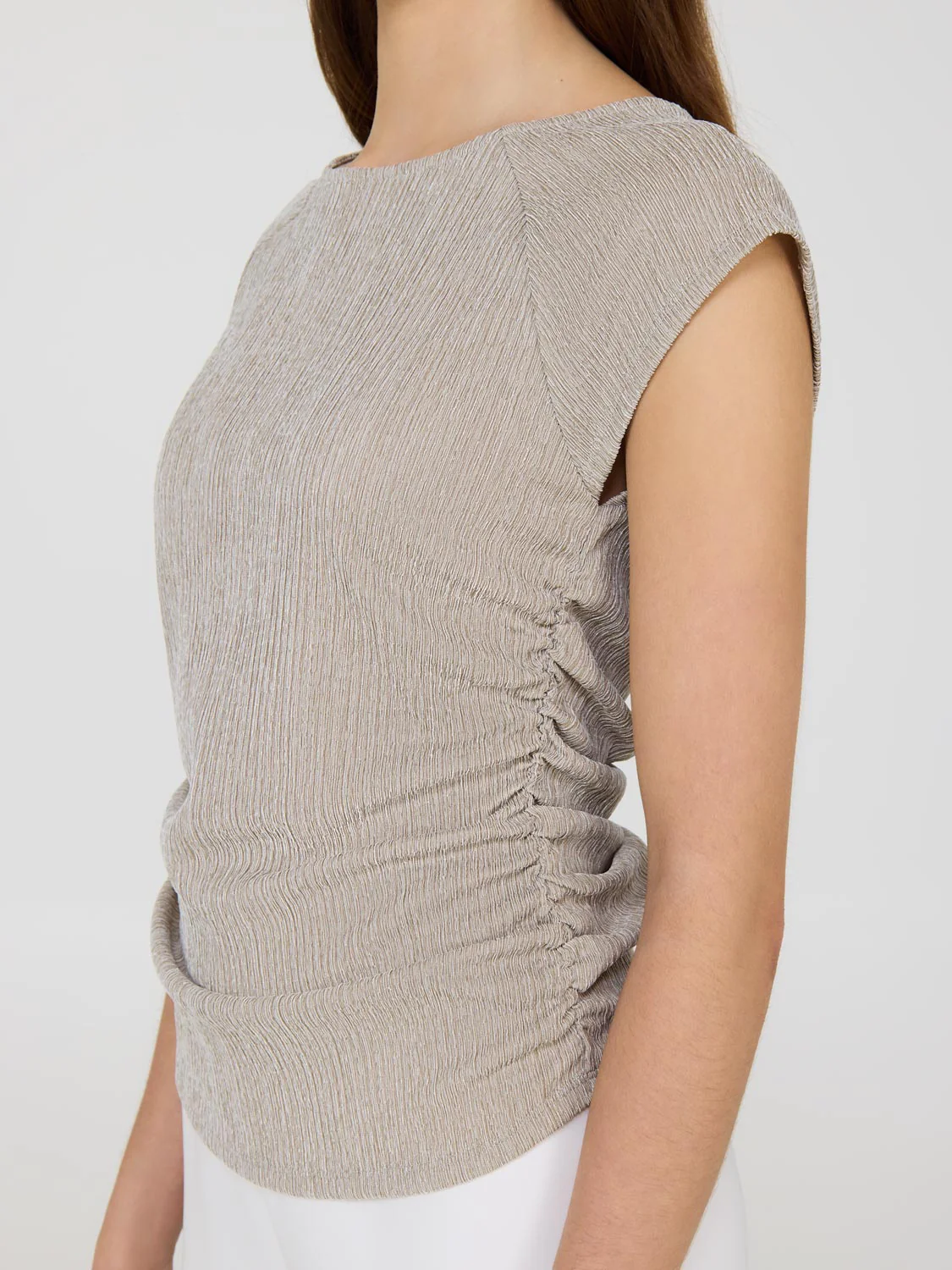 Cap Sleeve Ruched Top - Image 2