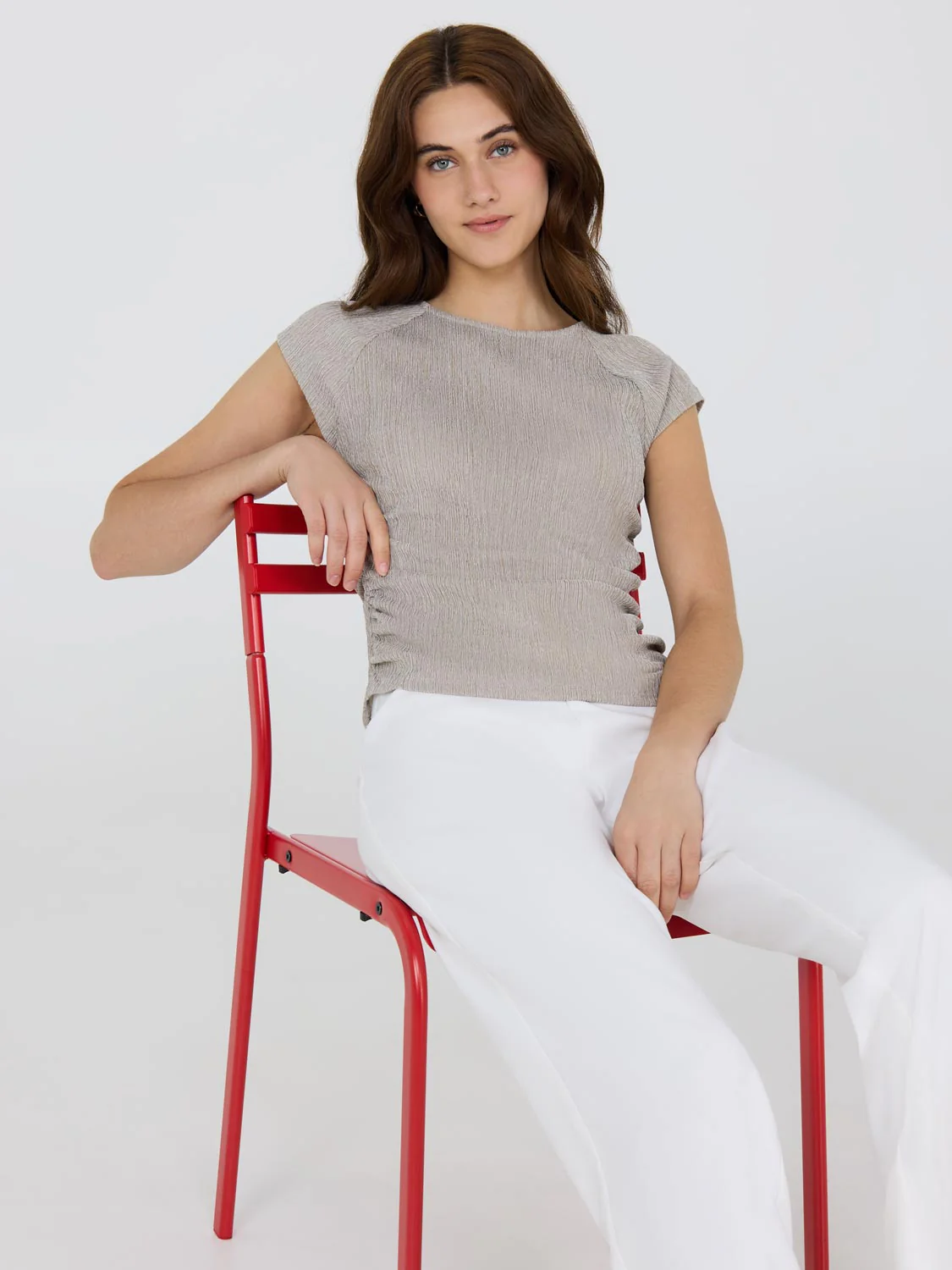 Cap Sleeve Ruched Top - Image 4