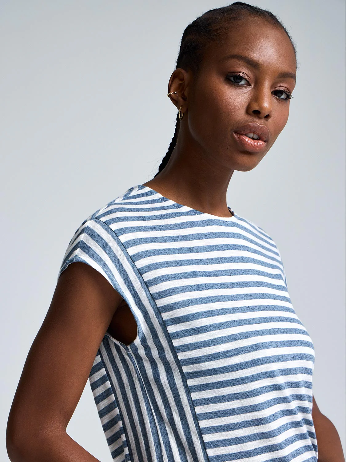 Striped Colour Block T-Shirt - Image 2