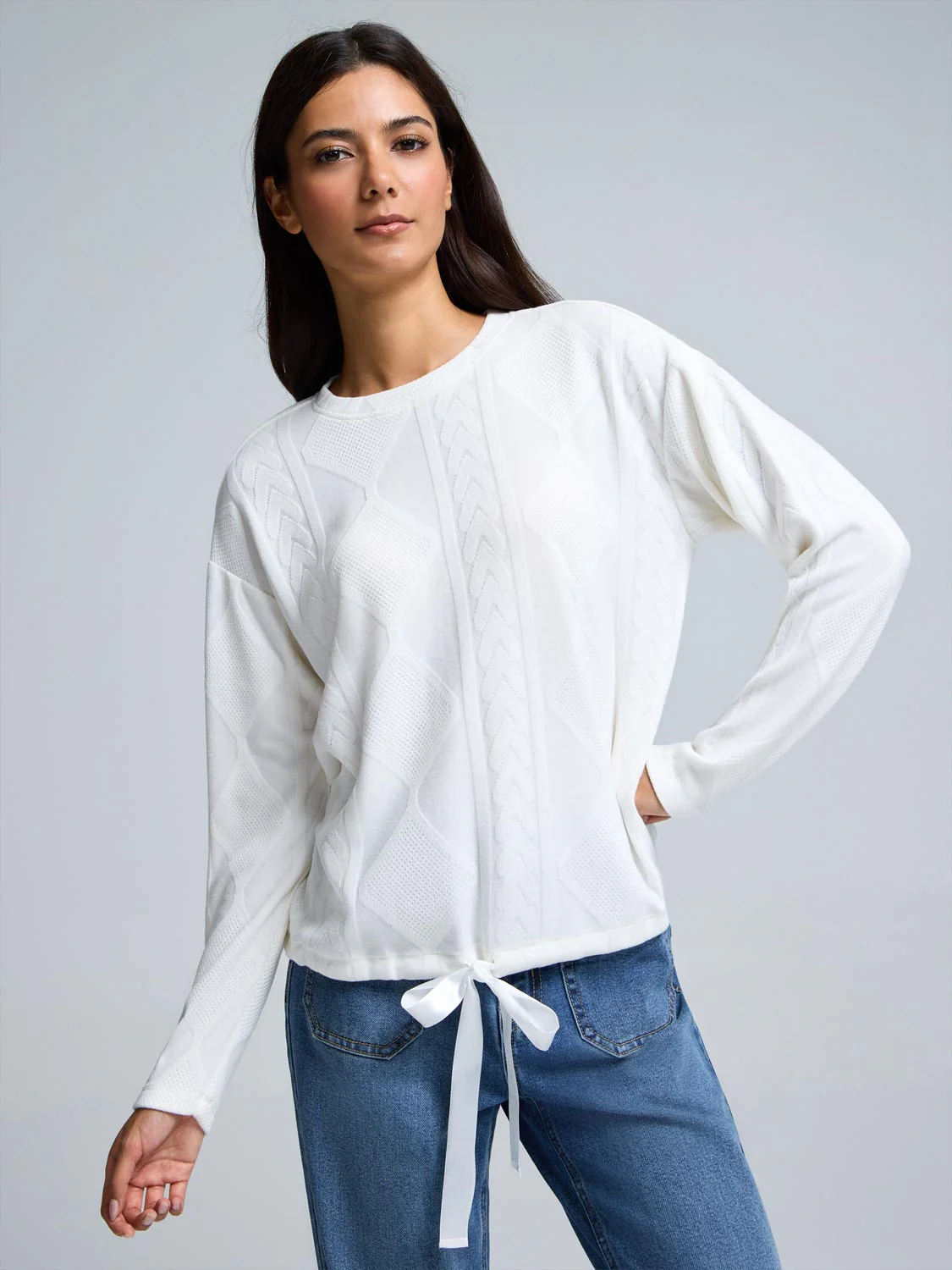 Cable Knit Jacquard Top