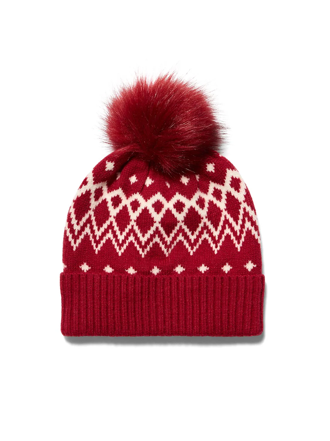 Jaquard Knit Pom Pom Hat - Image 2