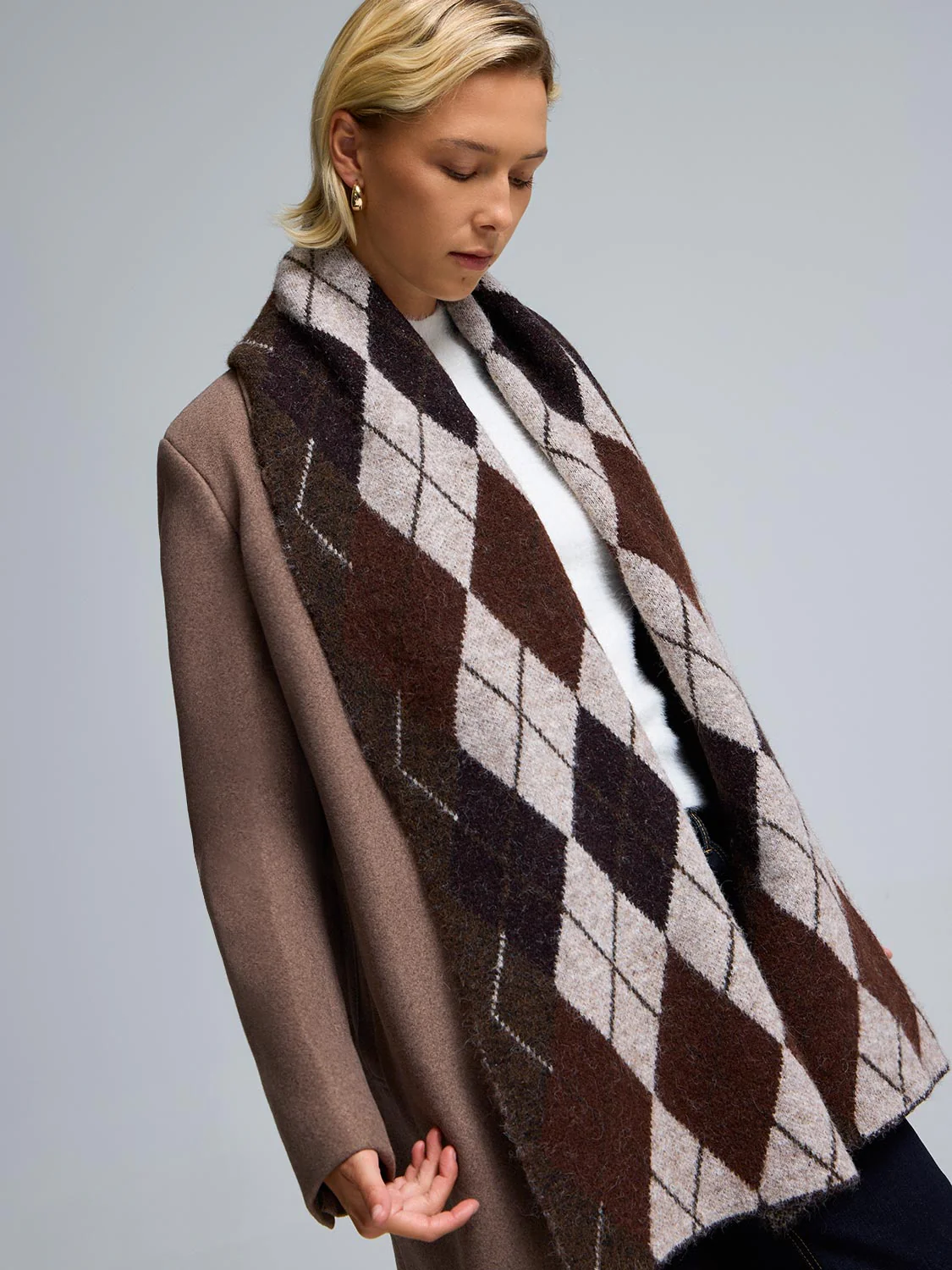 Brushed Argyle Scarf - Image 2