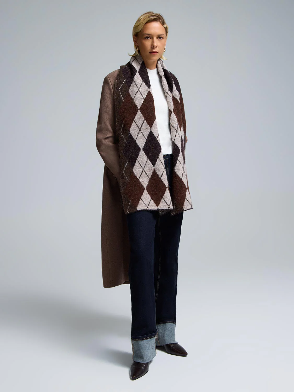 Brushed Argyle Scarf - Image 3