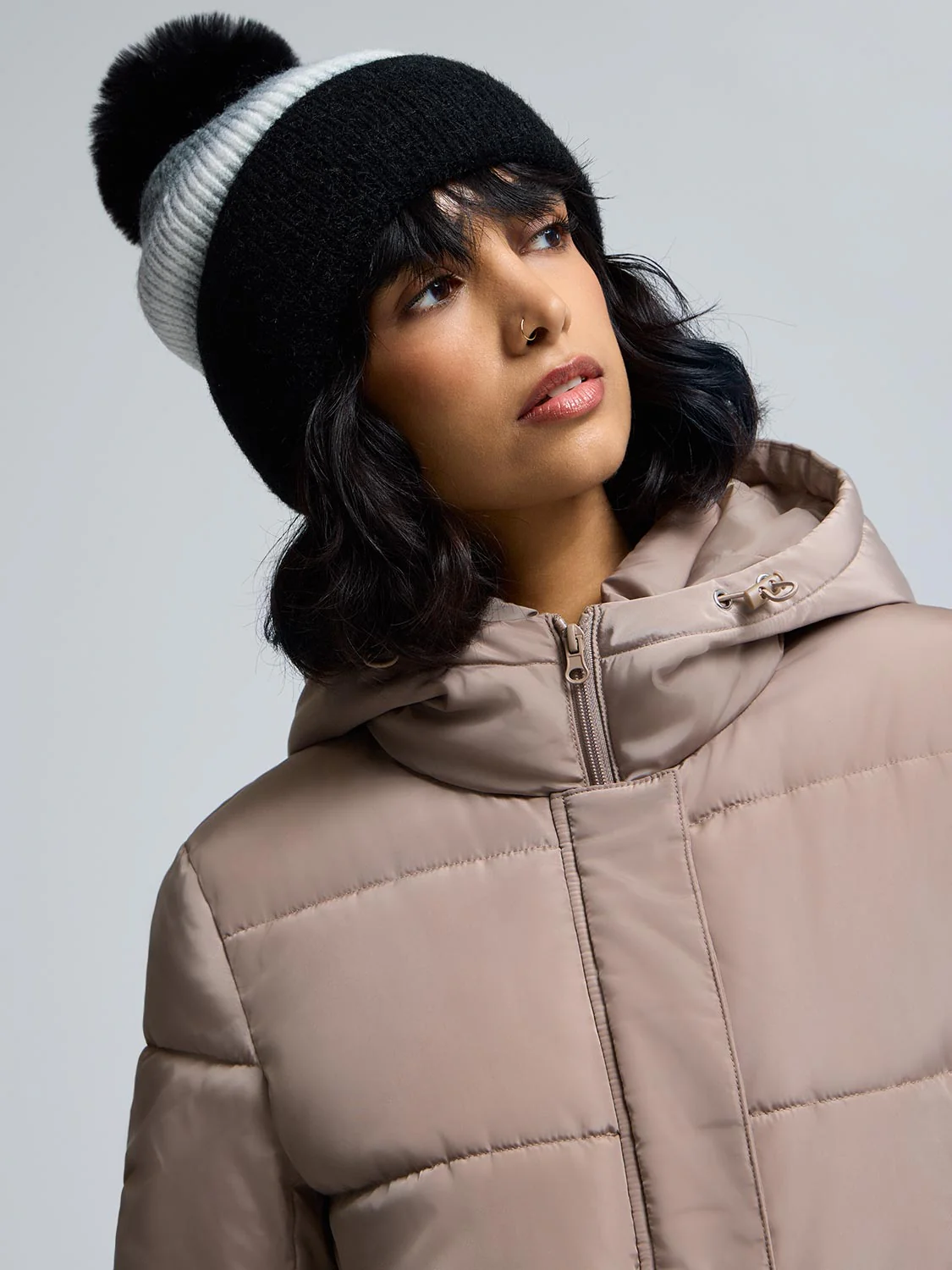 Ombre Knit Hat With Pom Pom - Image 2
