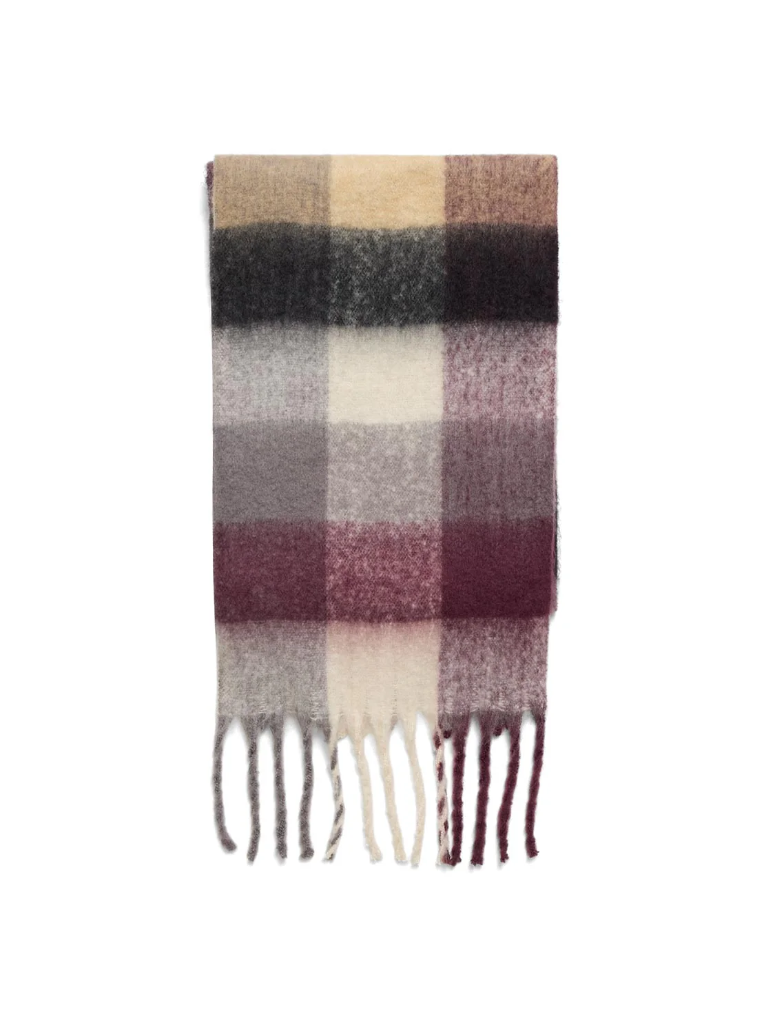 Heavy Brushed Check Plaid Scarf