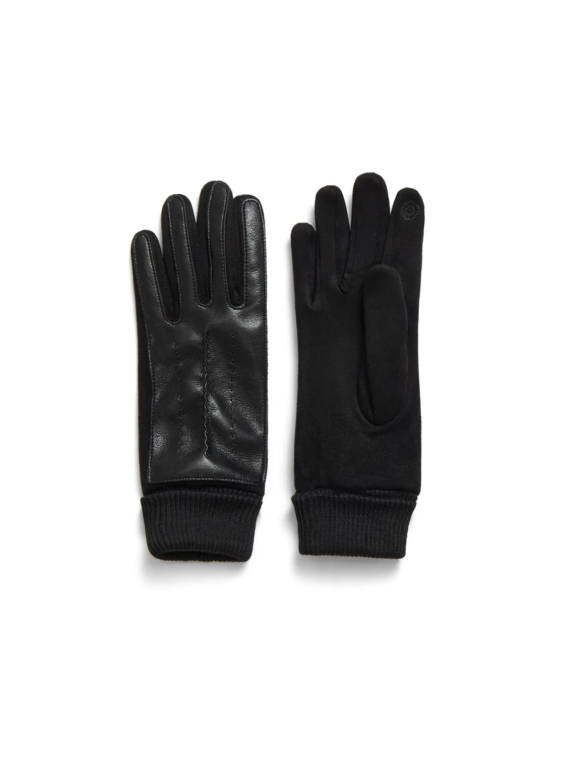 iTouch Ribbed Faux Leather Gloves