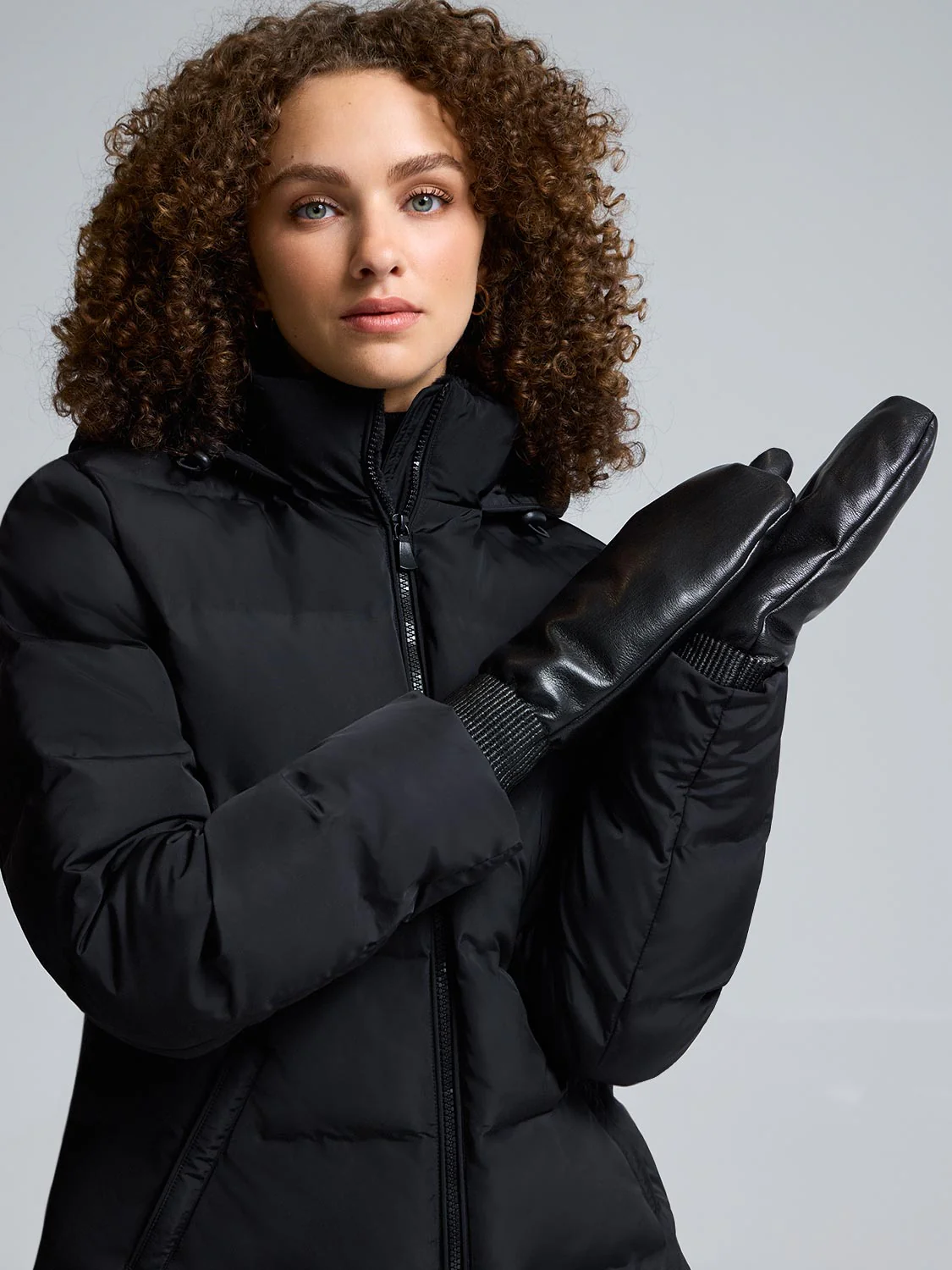 Faux Leather Mittens - Image 2