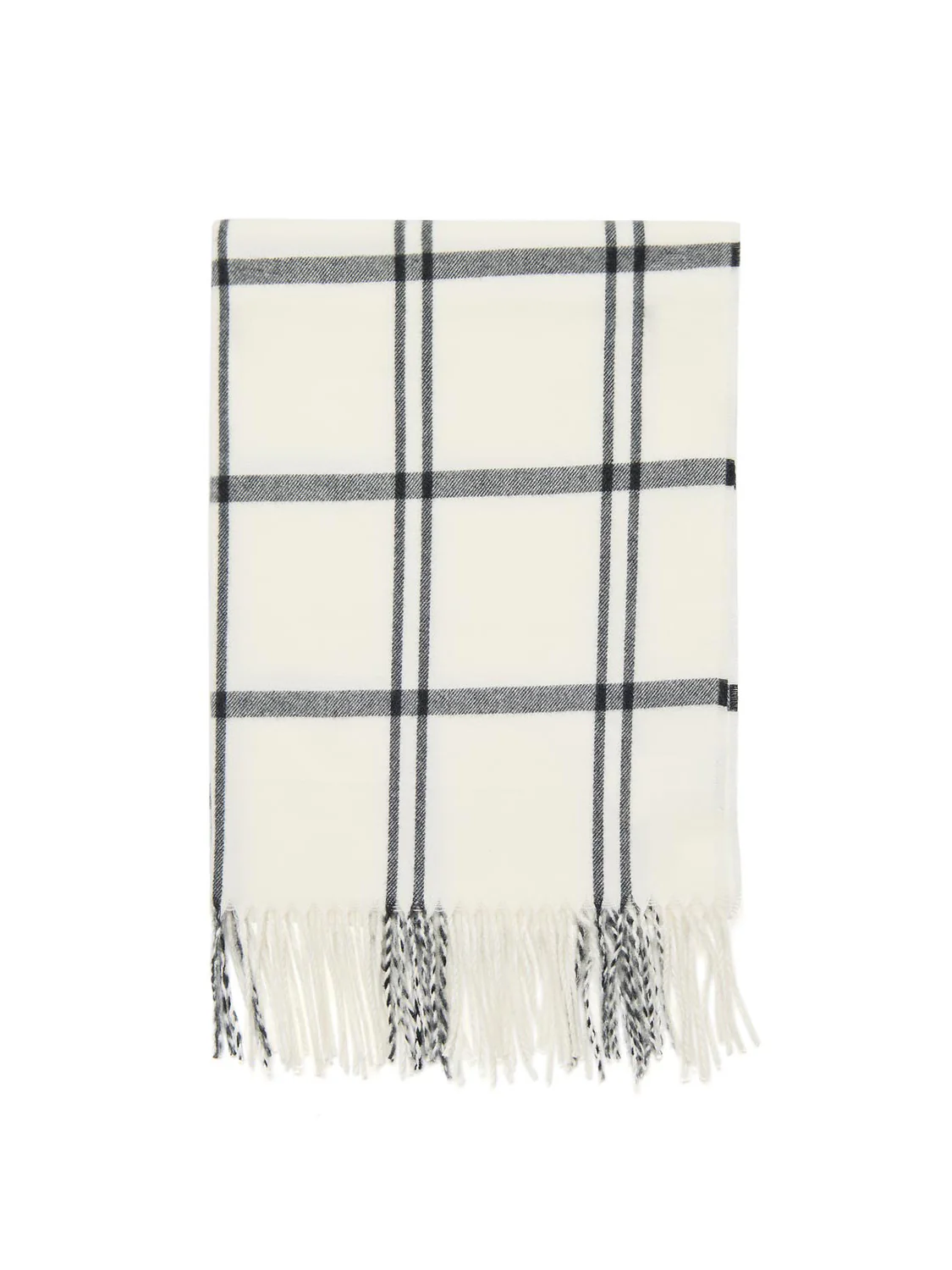 Monotone Check Print Scarf