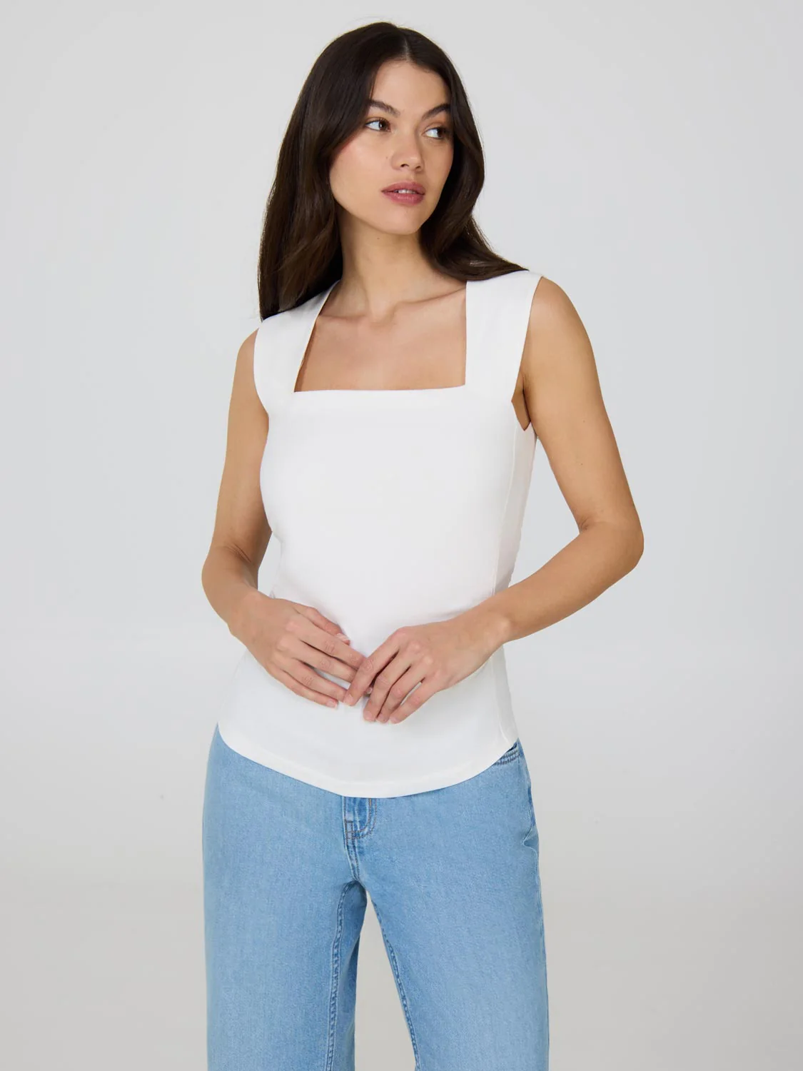 Sleeveless Ruched Square Neck Top - Image 5