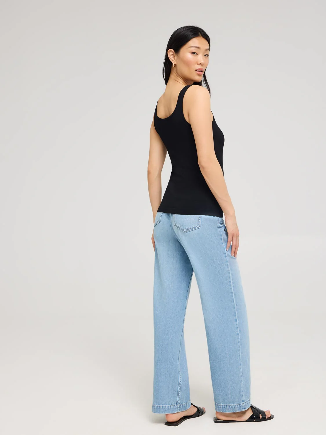 Notch Neck Ribbed Tank Top - Image 9