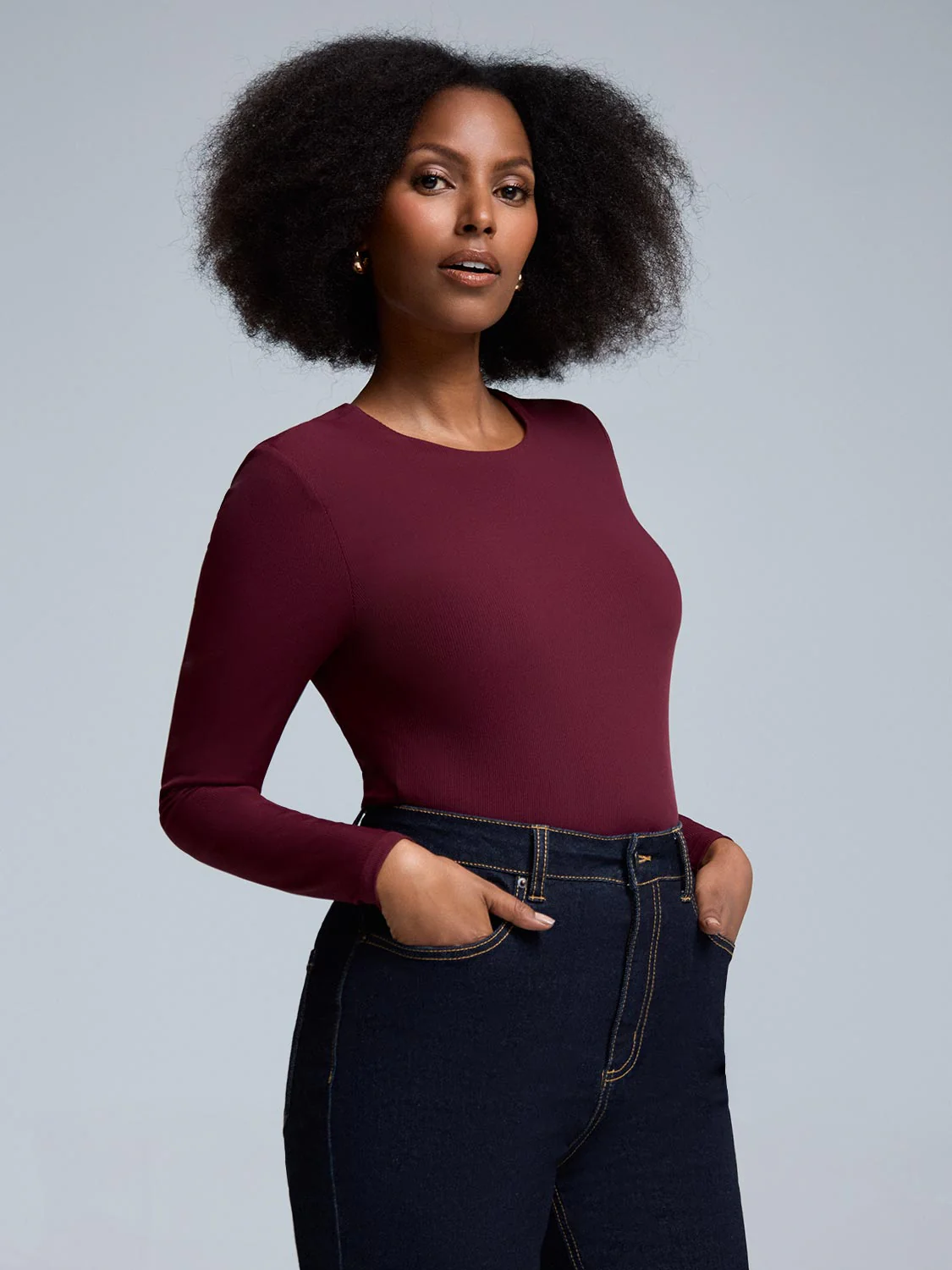 Double Layer Crew Neck Ribbed Top - Image 5