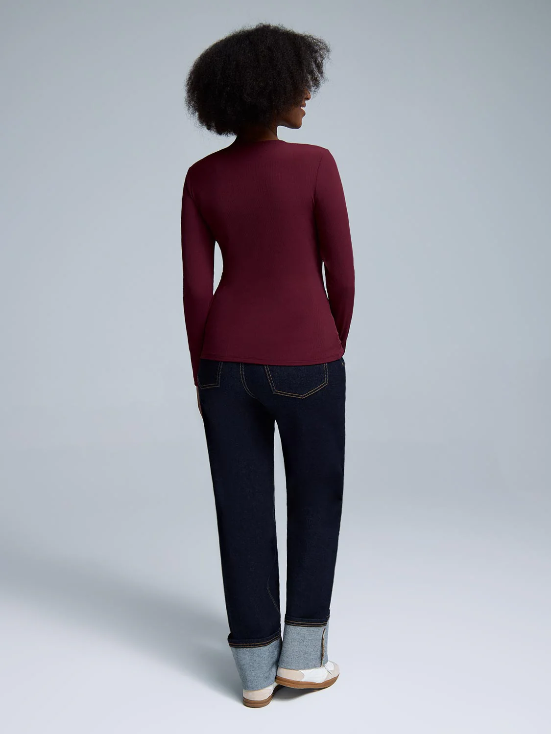 Double Layer Crew Neck Ribbed Top - Image 8