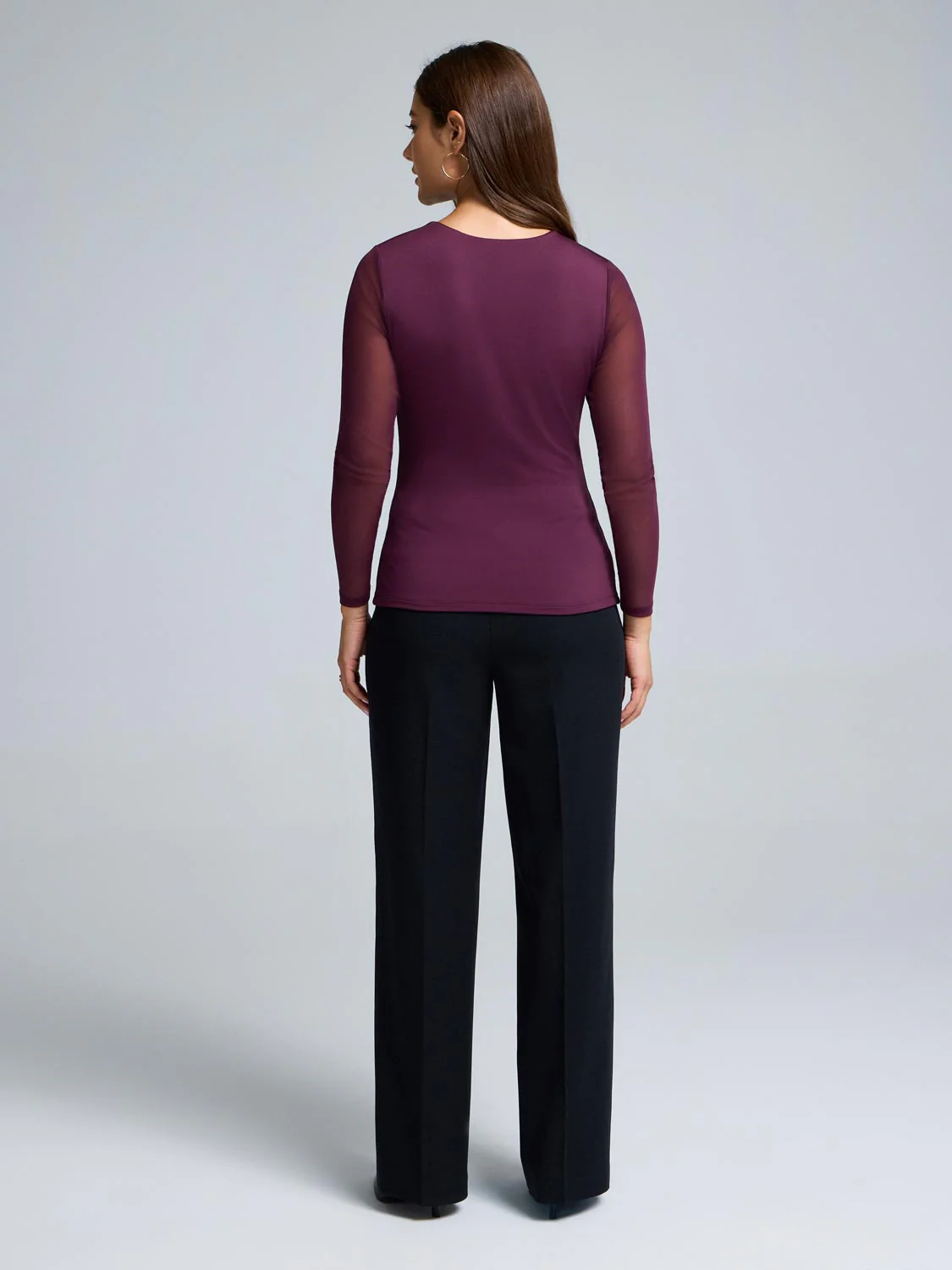 Mesh Sleeve Double Layer Top - Image 8