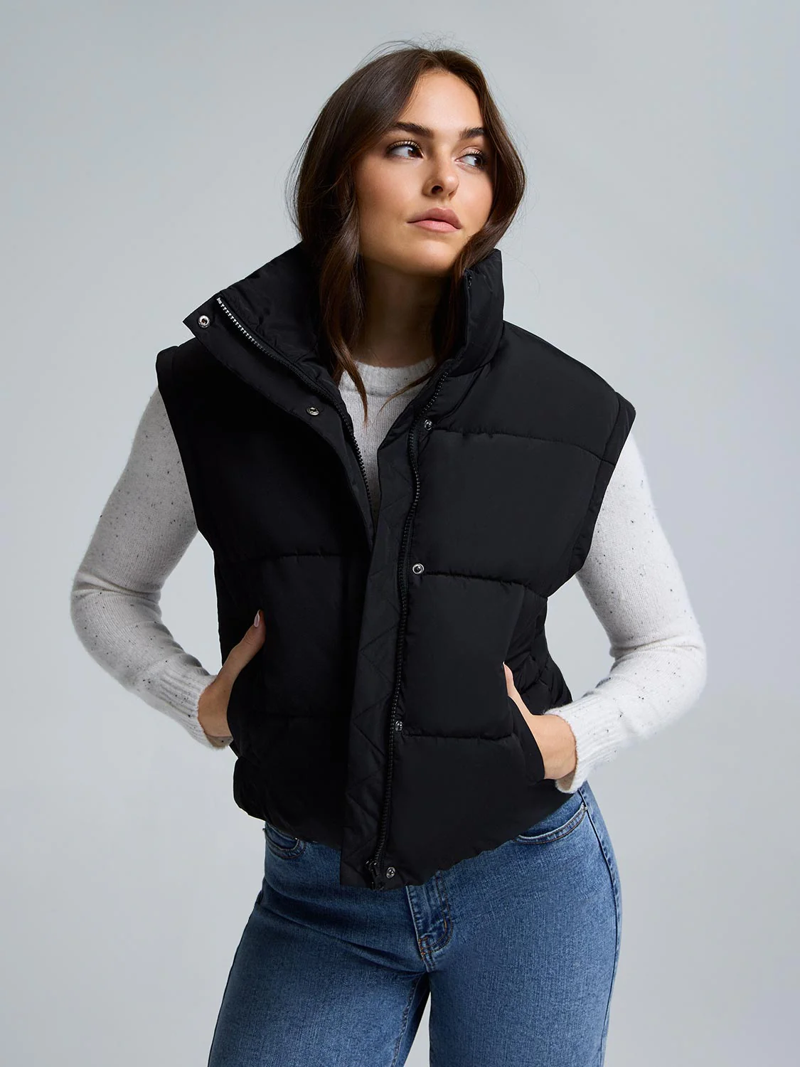 Short Puffer With Removable Sleeves - Image 2