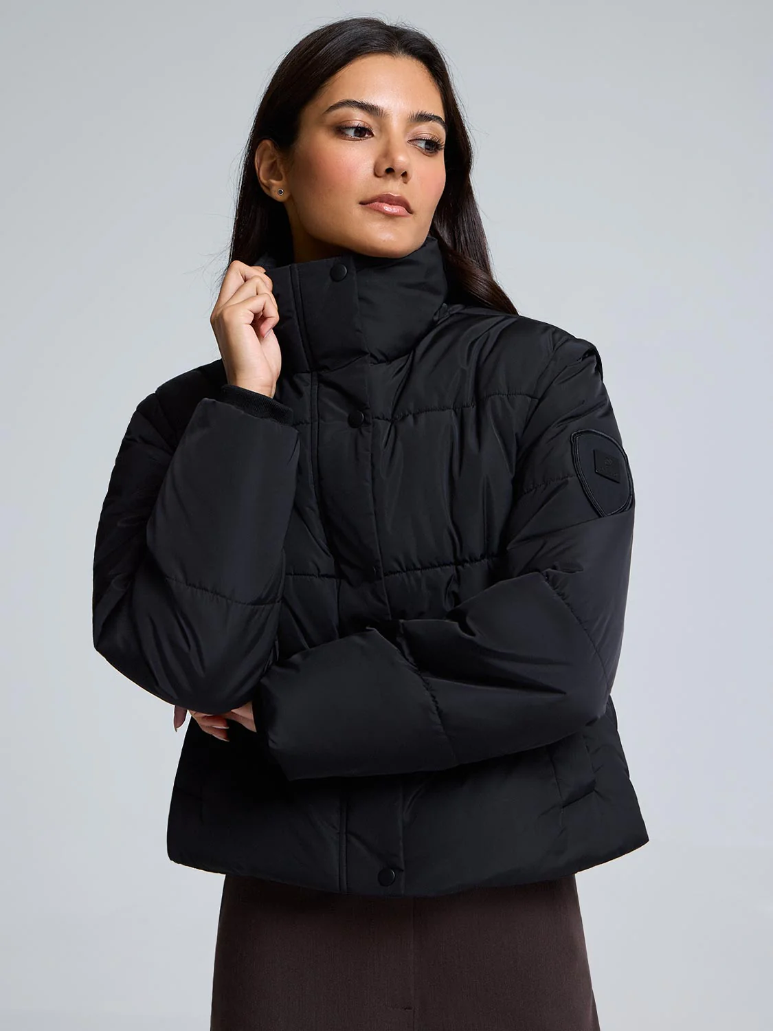 Short Puffer With Removable Sleeves - Image 3