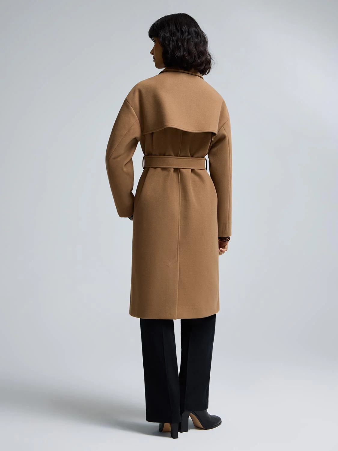 Faux Wool Trench Coat - Image 6