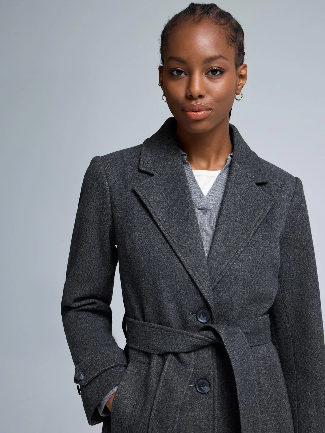 Faux Wool Wrap Coat - Image 2
