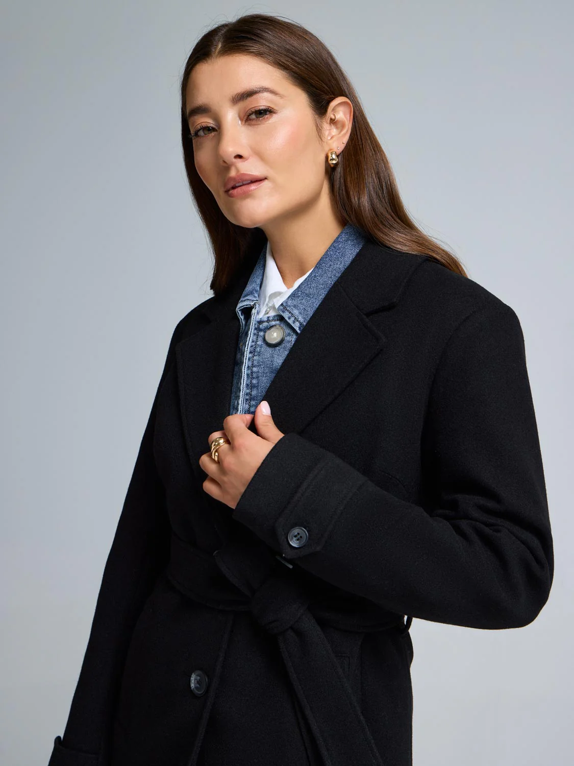 Faux Wool Wrap Coat - Image 7