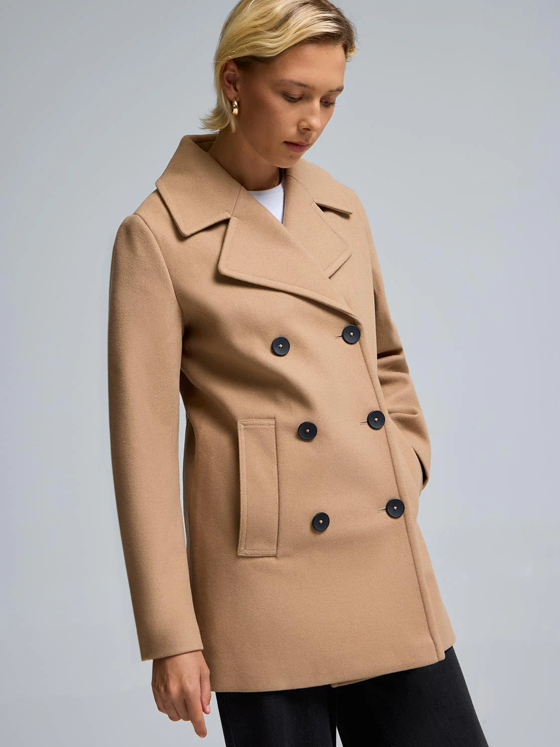 Faux Wool Peacoat - Image 2
