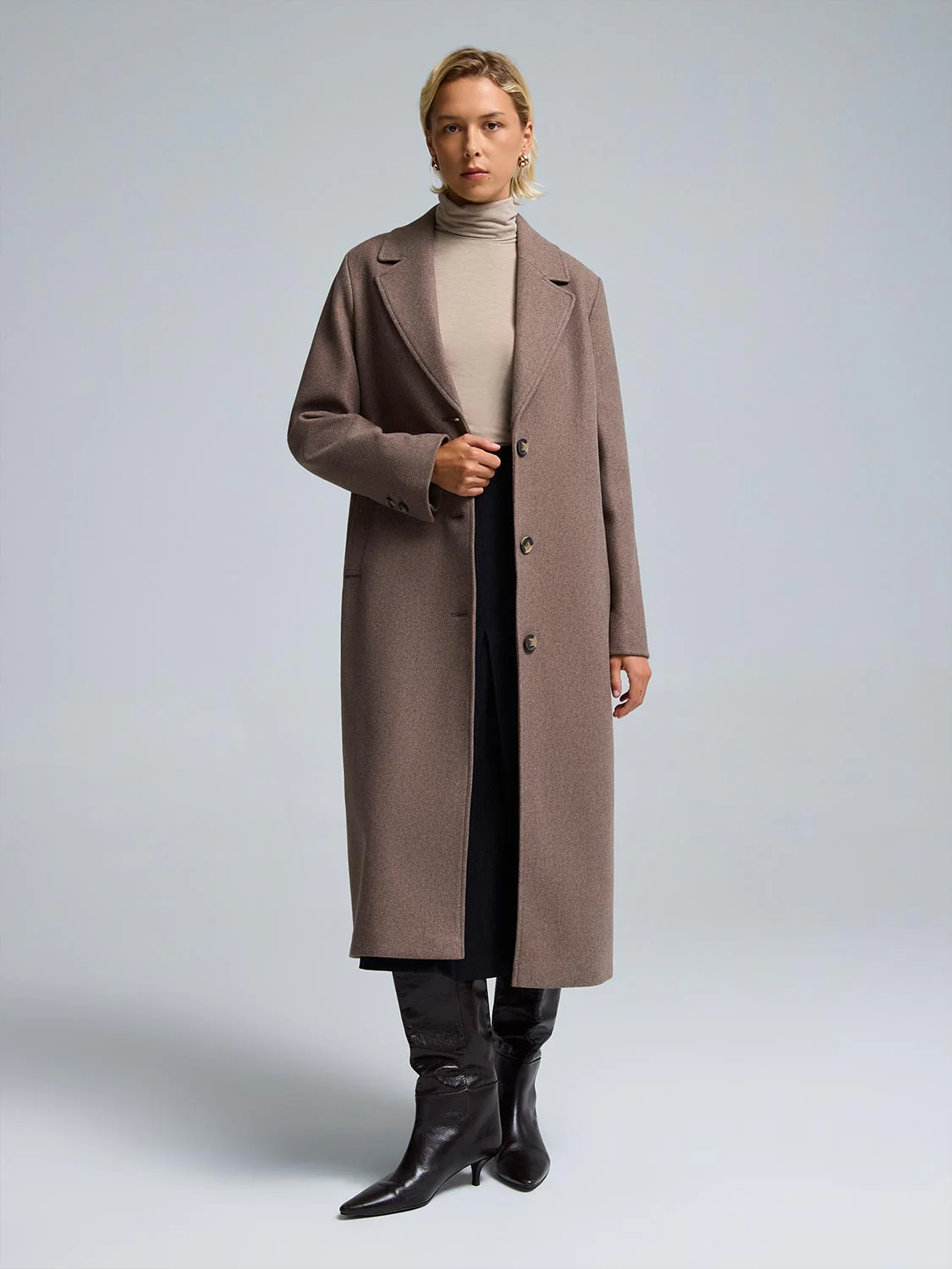Long Single-Breasted Coat - Image 9