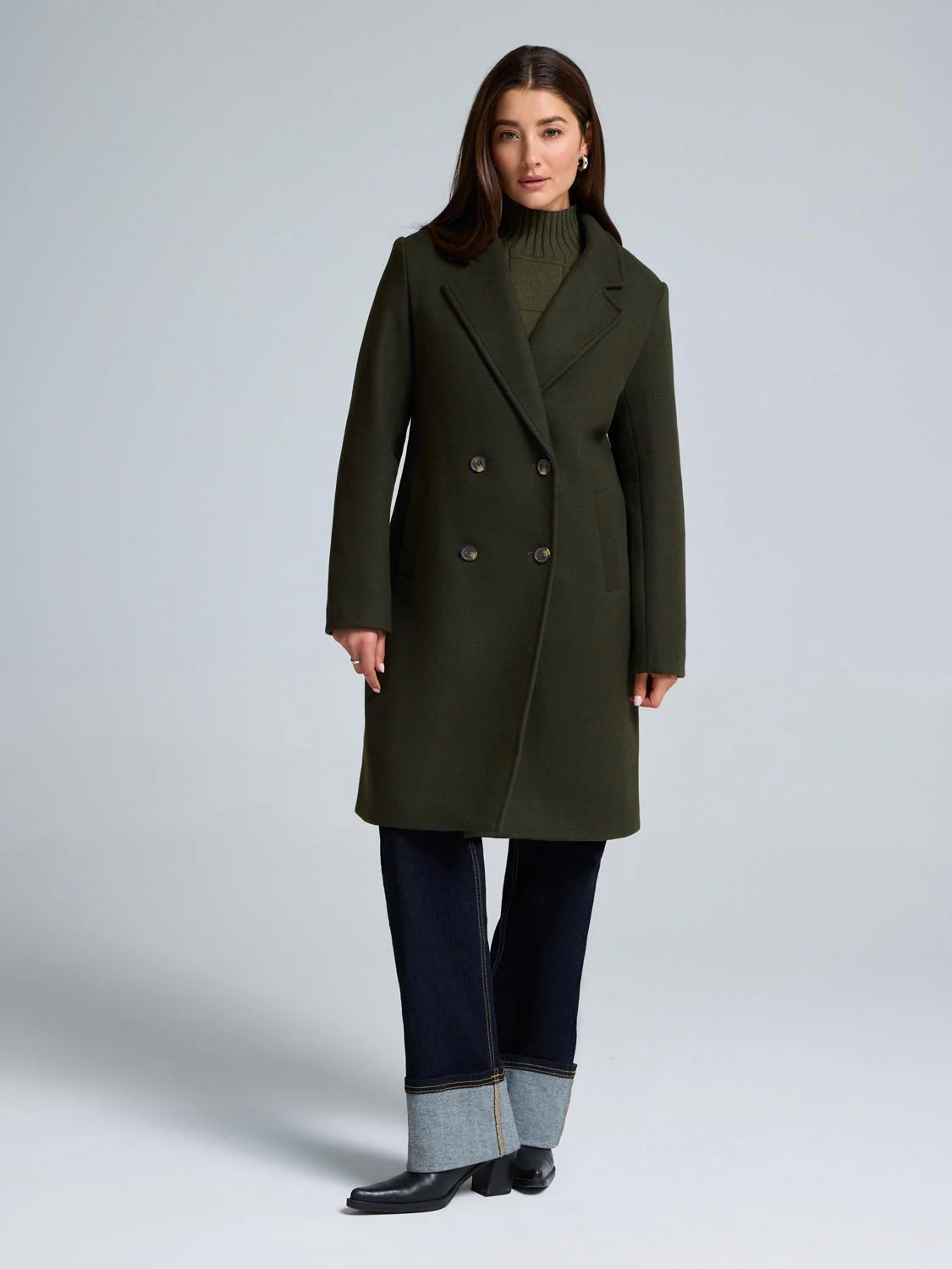 Double-Breasted Mid-Length Coat - Image 10