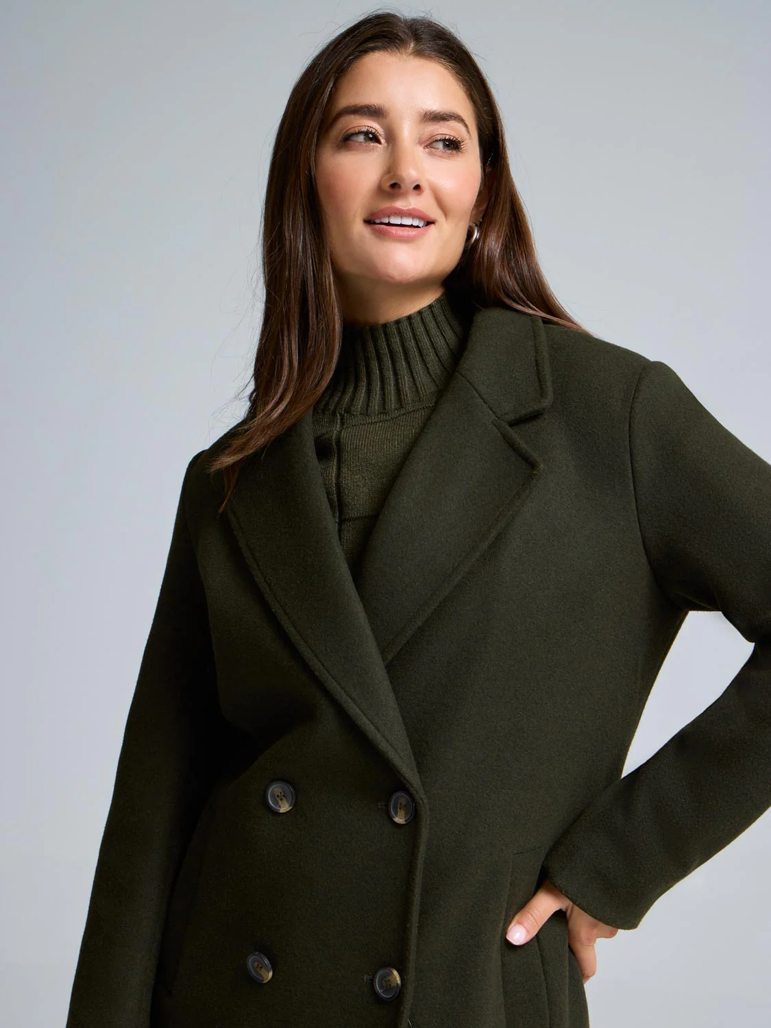 Double-Breasted Mid-Length Coat - Image 12
