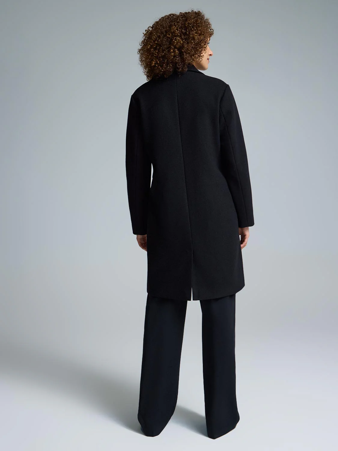Double-Breasted Mid-Length Coat - Image 4