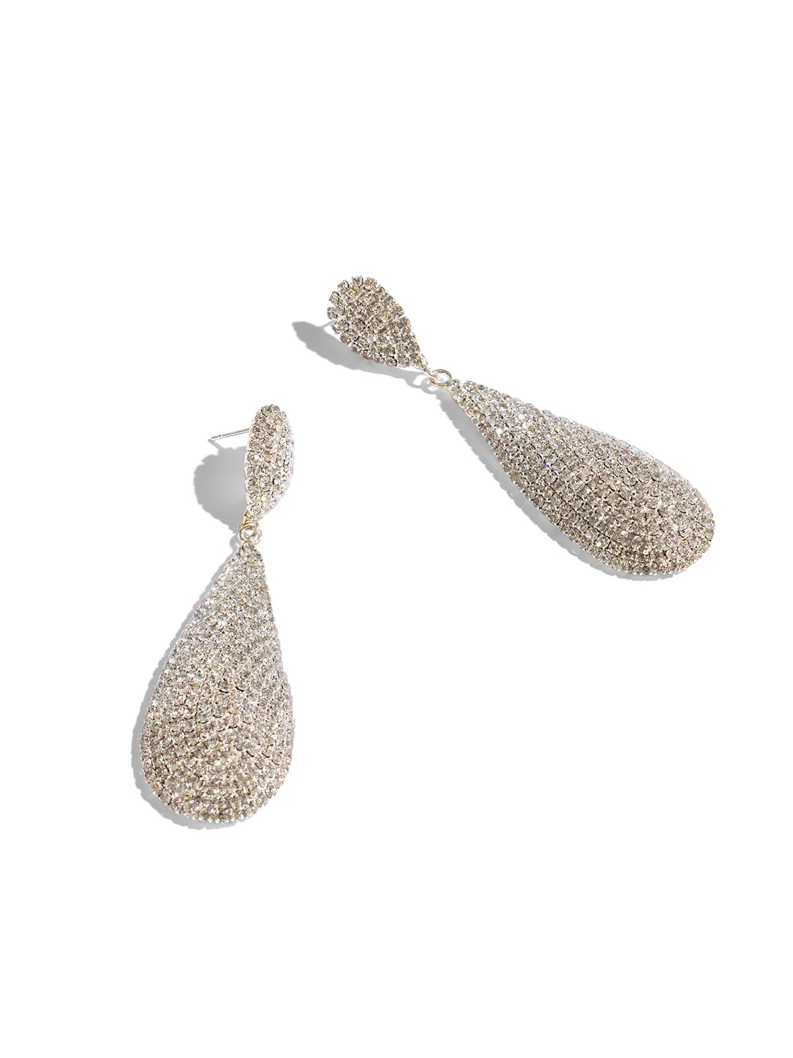Pavé Teardrop Statement Earrings - Image 2