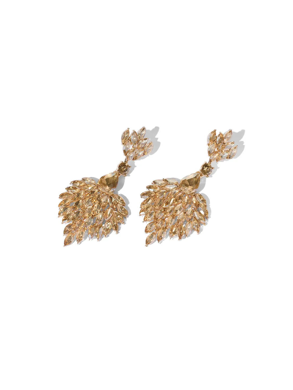 Gem Leaf Statement Earrings - Image 2