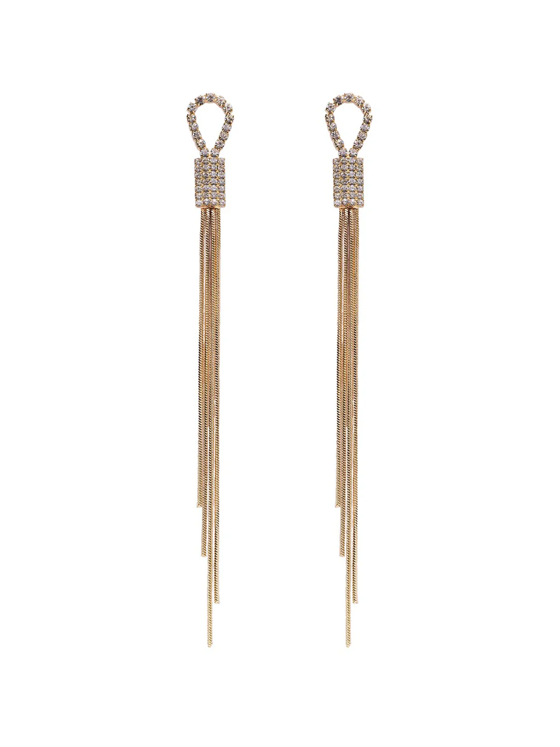 Pavé Loop Linear Earrings