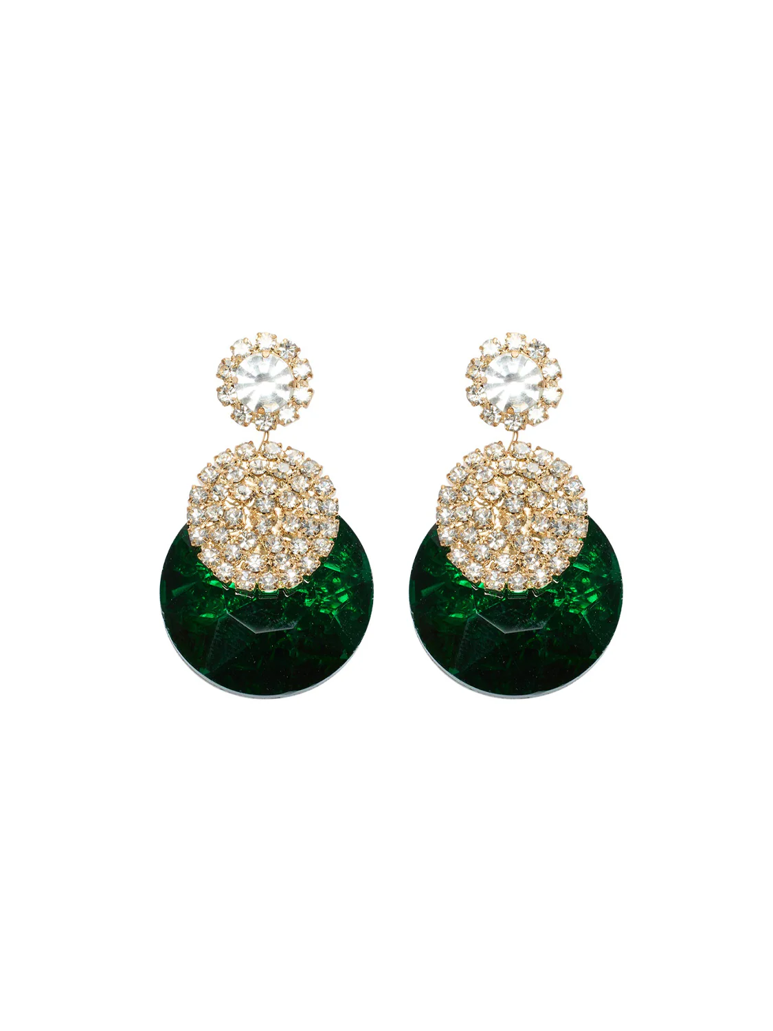 Pave Detail Gem Earrings