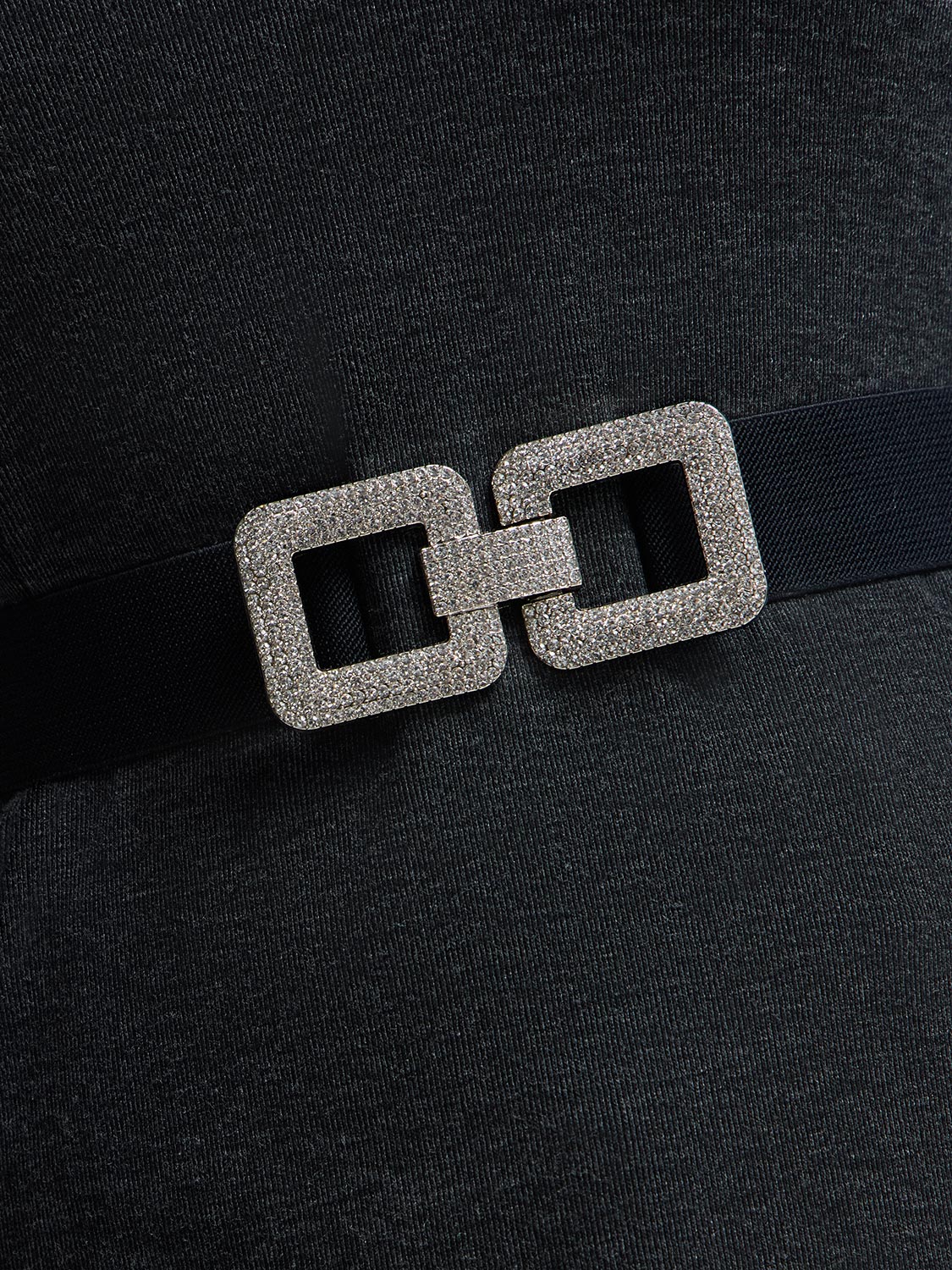 Rhinestone Buckle Stretch Elastic Belt - Image 2