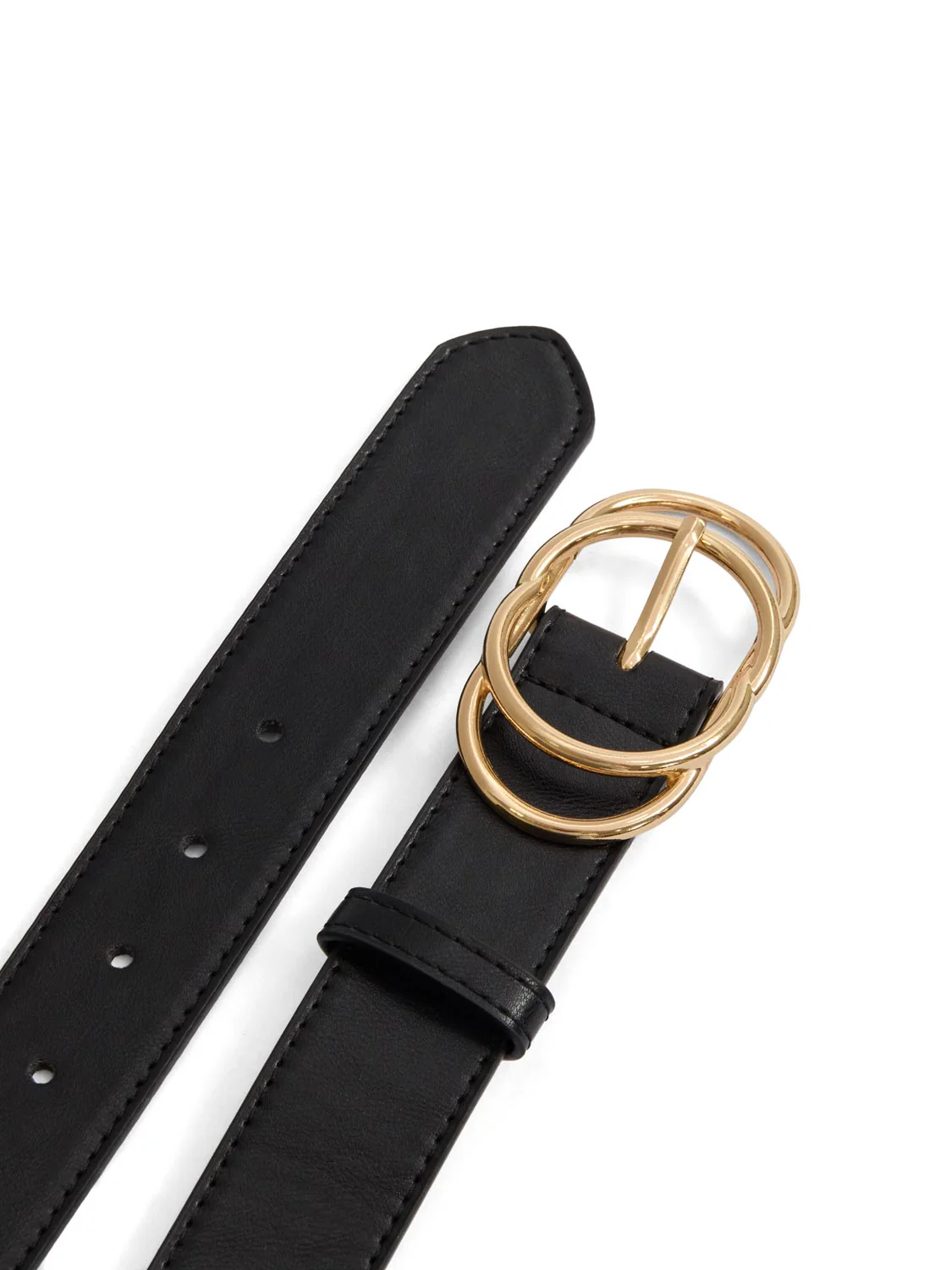 Faux Leather Gold Buckle Belt - Image 3