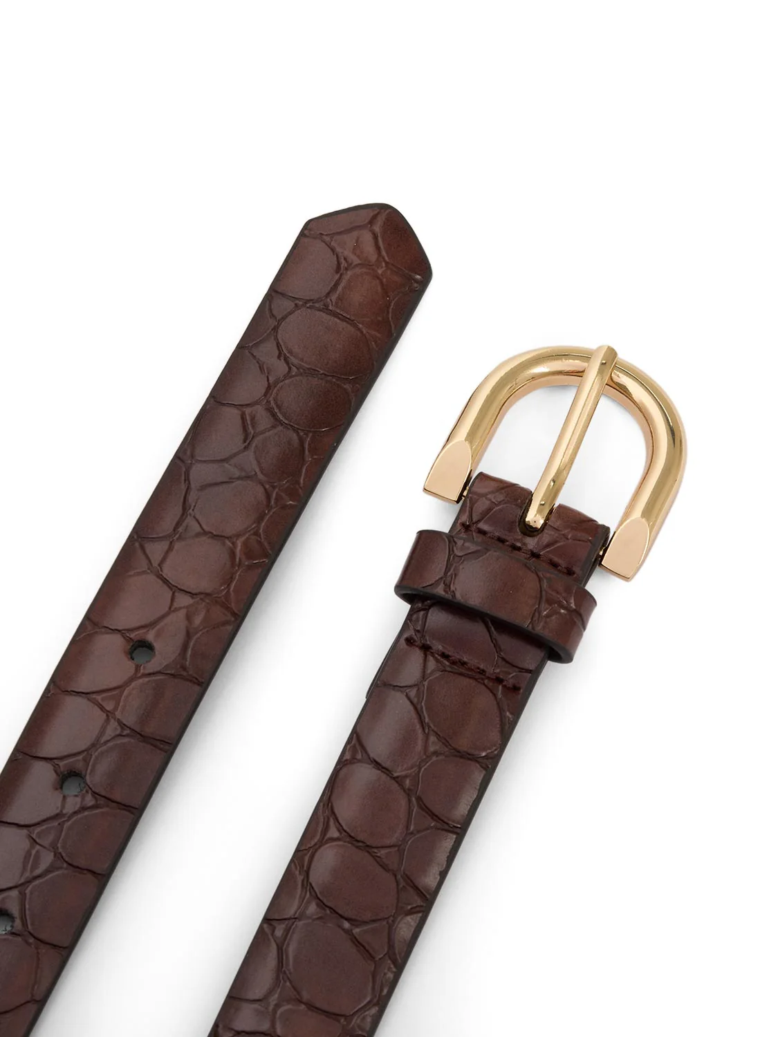 Faux Leather Crocodile Belt - Image 4