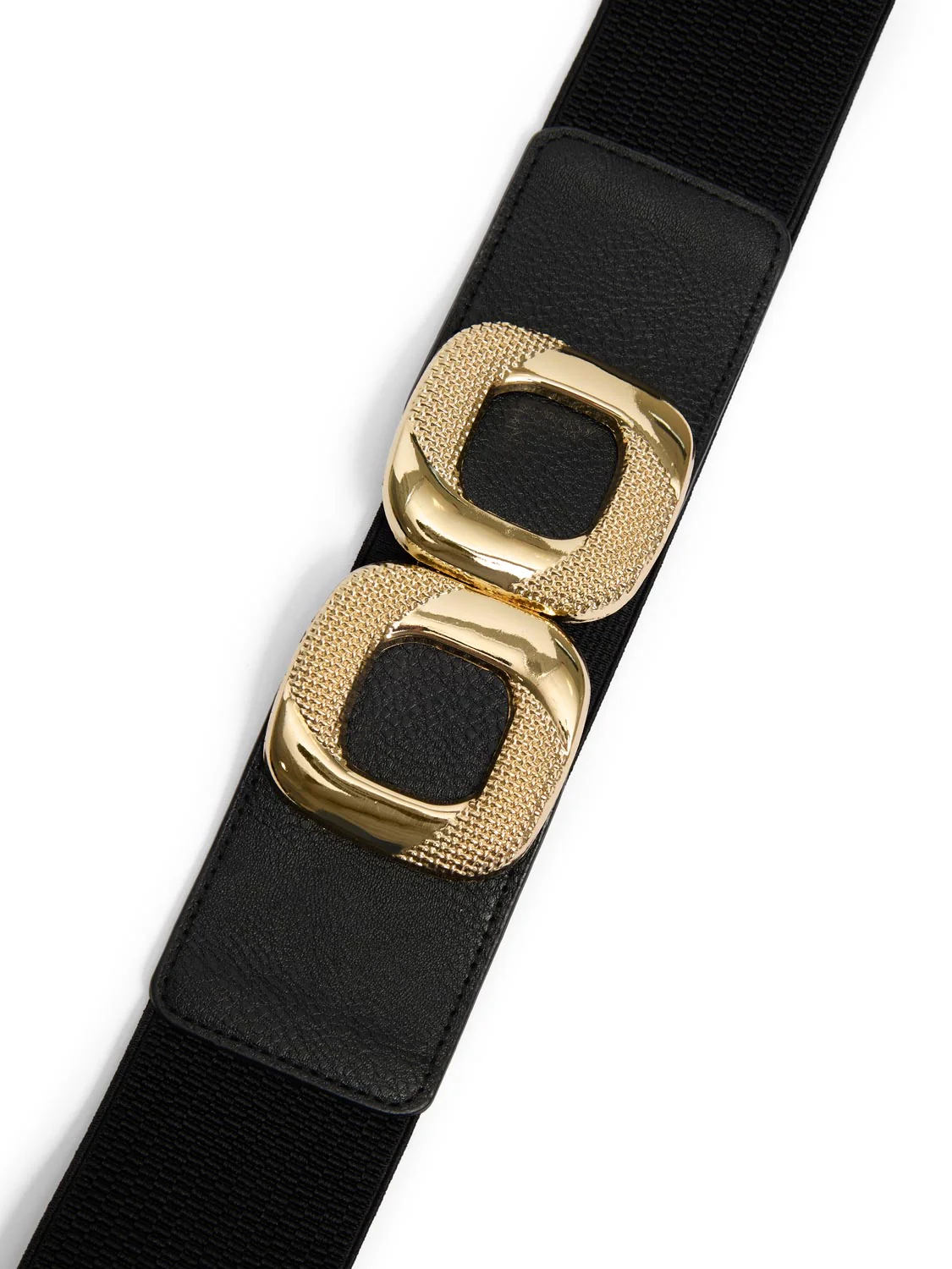 Gold Square Buckle Elastic Belt - Image 2