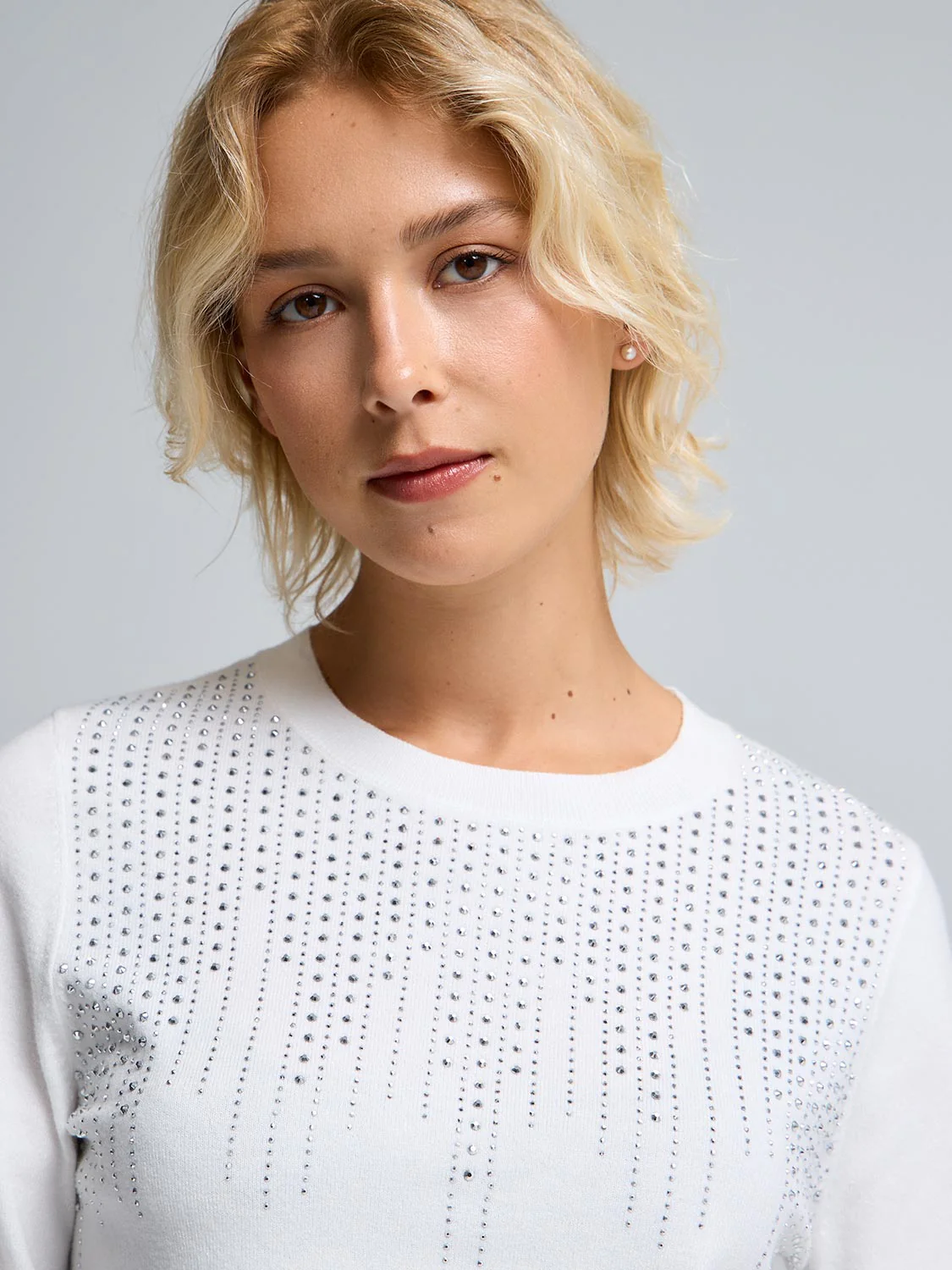 Sequin Detail Round Neck Sweater - Image 2