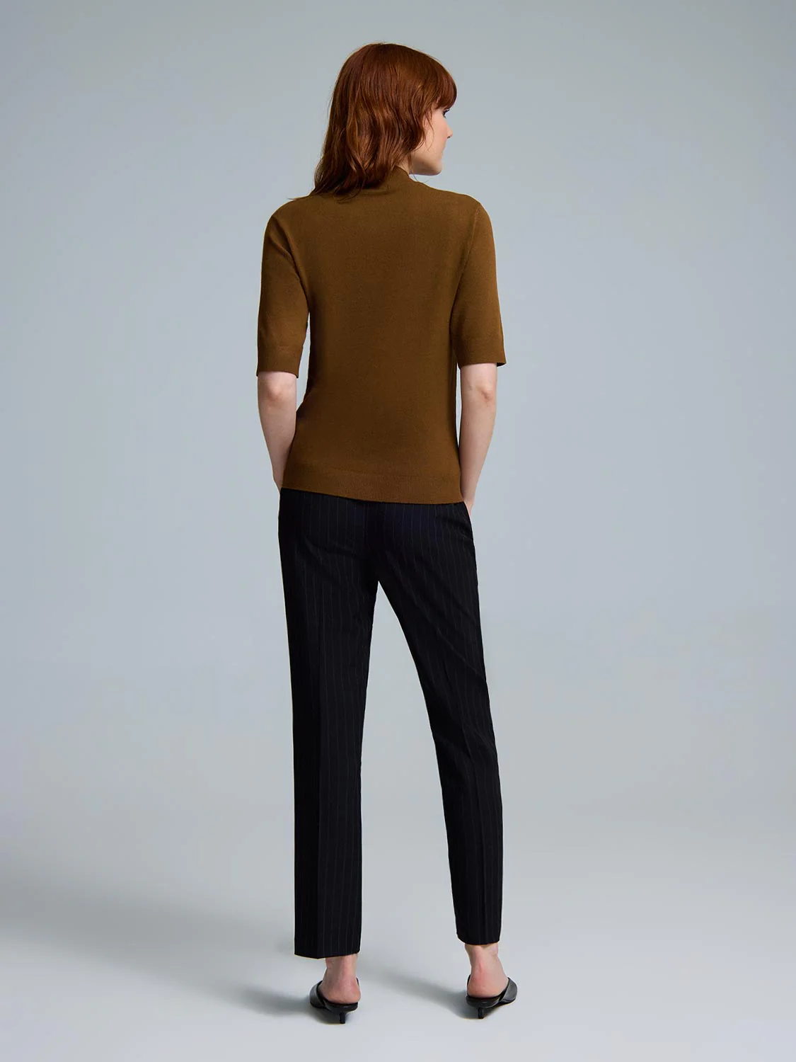 Elbow Sleeve Mock Neck Top - Image 11
