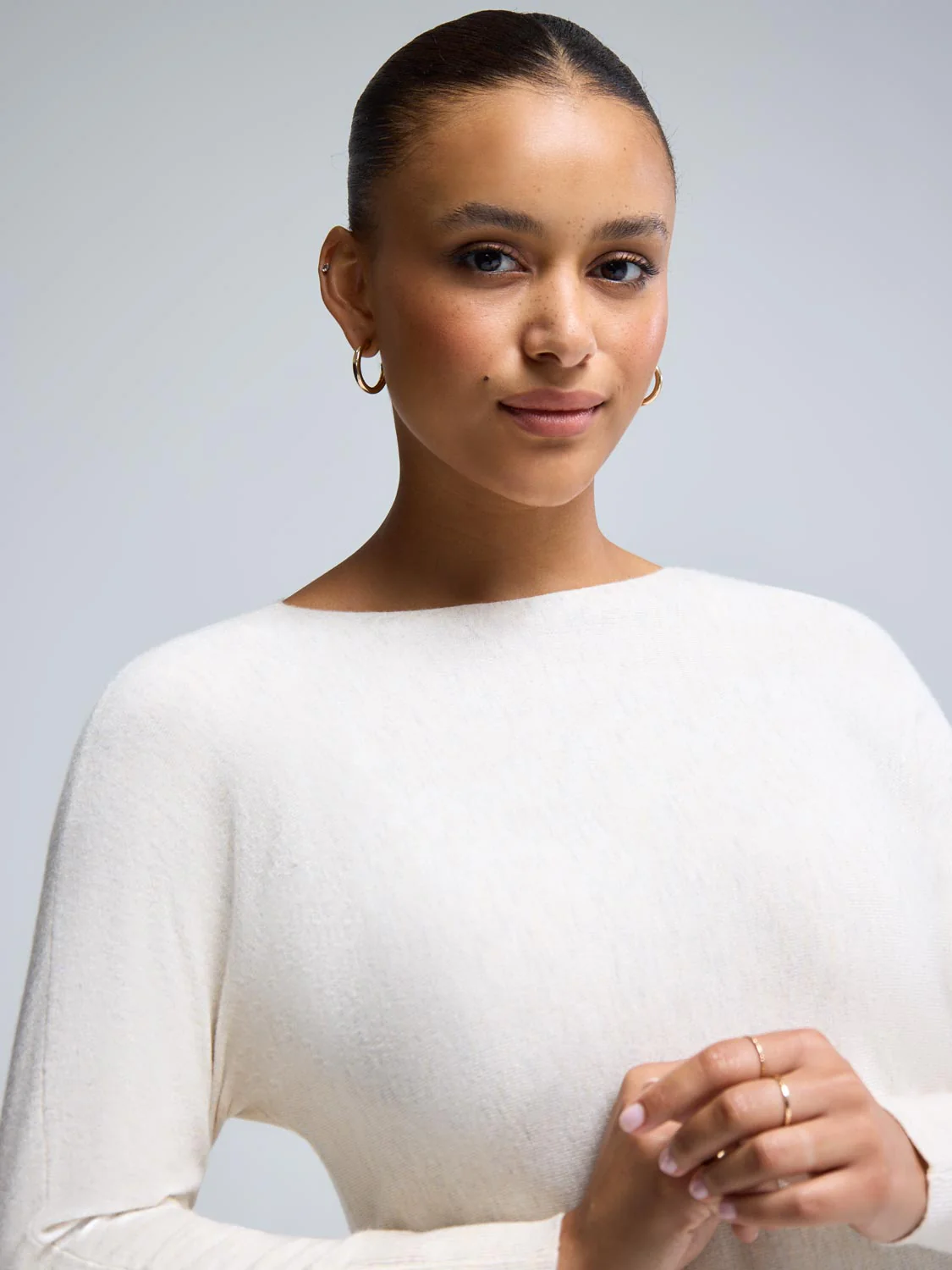 3/4 Dolman Sleeve Boat Neck Sweater - Image 6