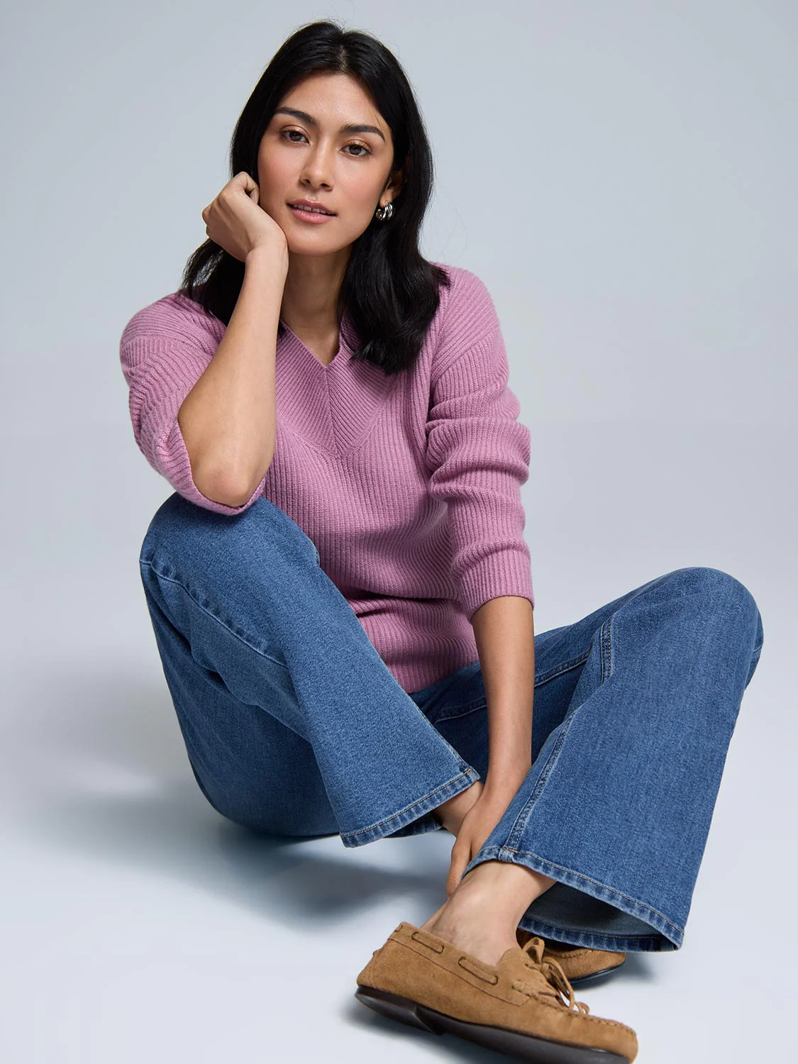 Wide V-Neck Sweater - Image 3
