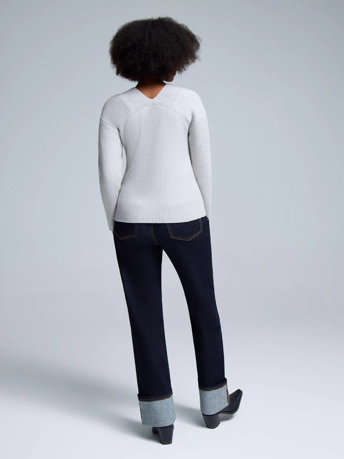 Wide V-Neck Sweater - Image 6