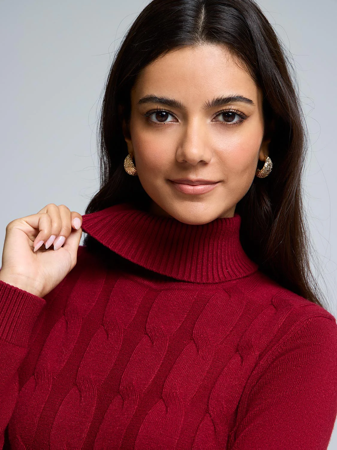 Cable Front Turtleneck Sweater - Image 7