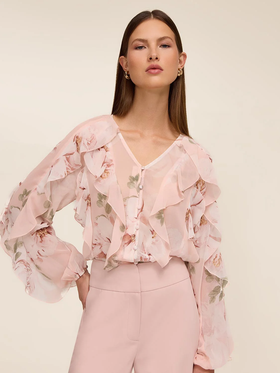 Floral Ruffle Blouse - Image 4