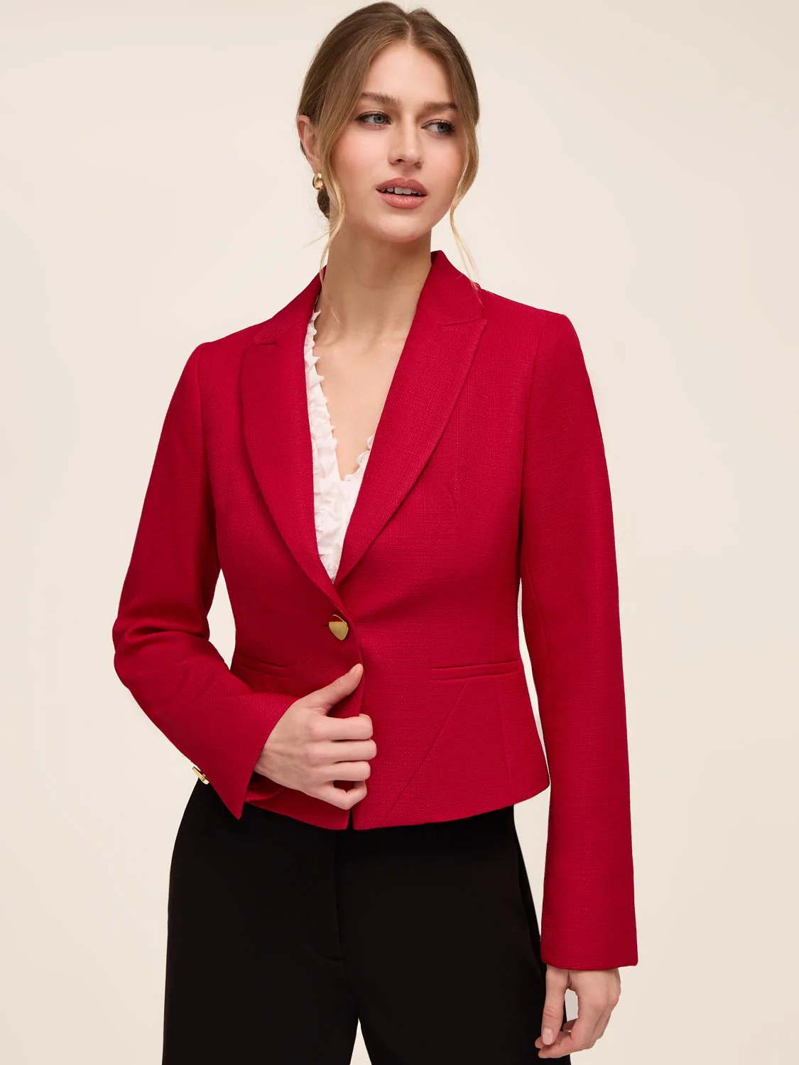 Textured Crosshatch Blazer - Image 4