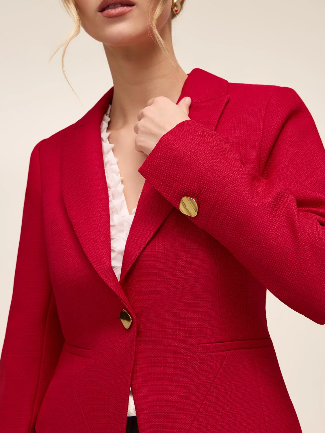 Textured Crosshatch Blazer - Image 5
