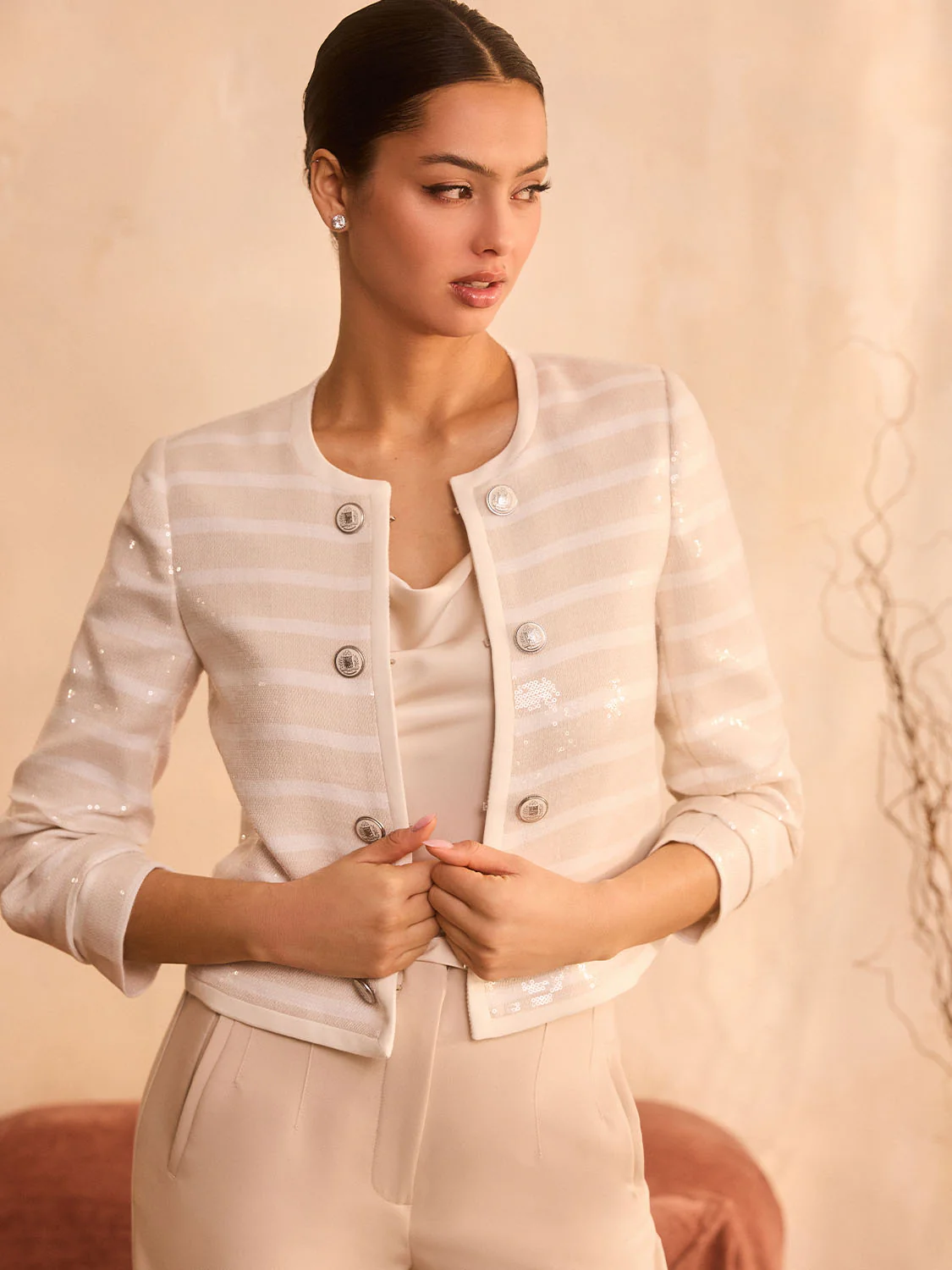 Sequined Striped Jacket